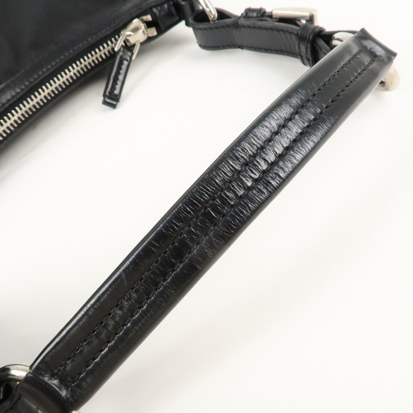 PRADA Nylon Leather Shoulder Bag Black BR2604  d