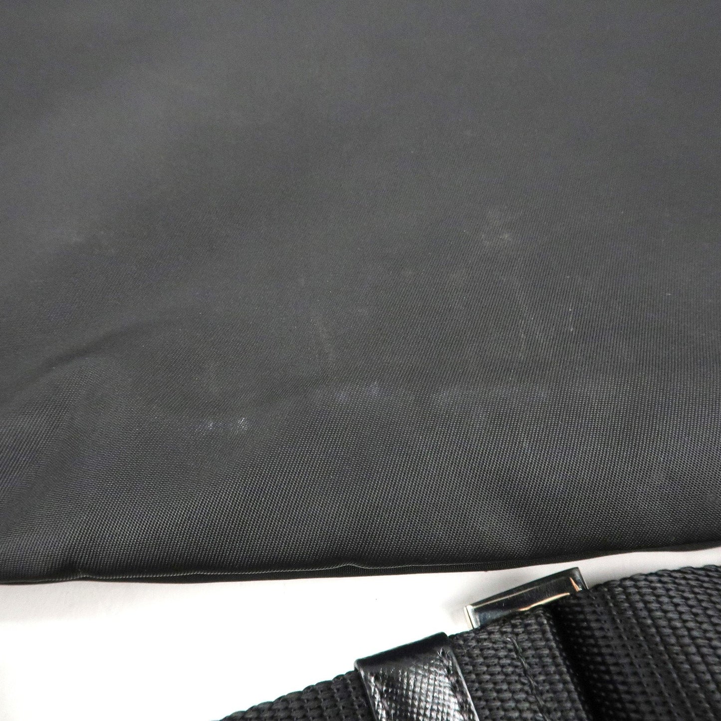 PRADA Logo Nylon Leather Shoulder Bag Crossbody Bag Black  d