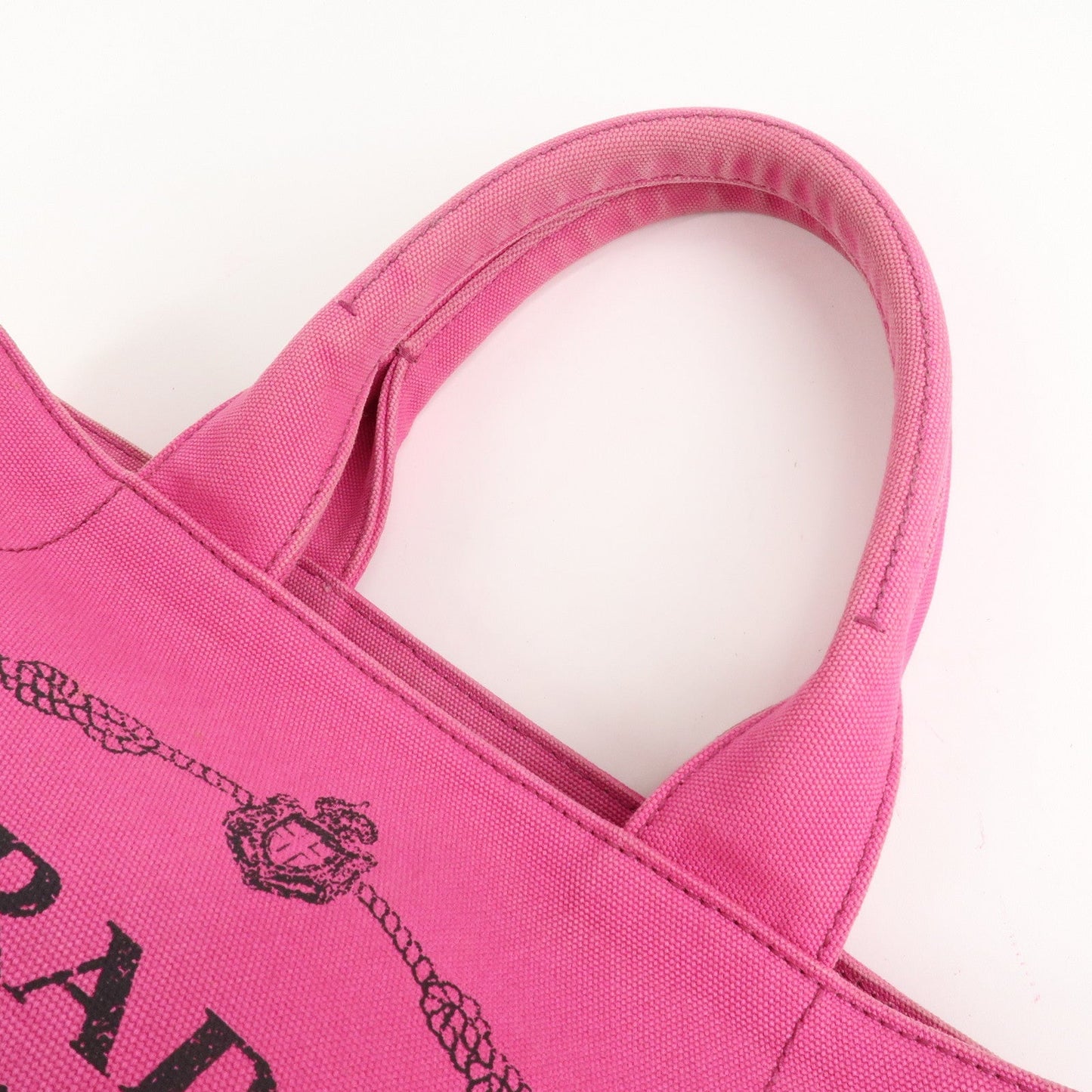 PRADA Canapa Canvas Tote Bag Limited Edition Pink Orange B1877I  d