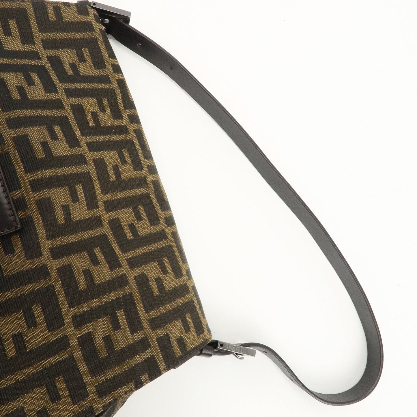 FENDI Mamma Baguette Zucca Canvas Leather Shoulder Bag 8BR001  d