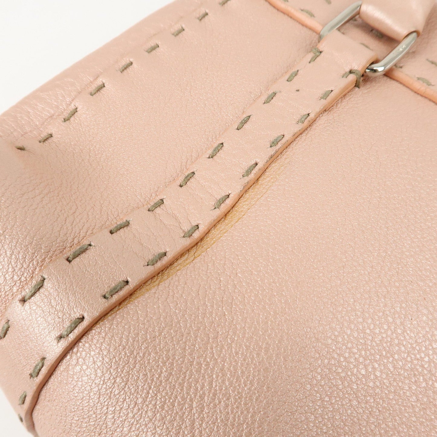 FENDI Selleria Leather Mini Linda Hand Bag Pink 8BR486  d
