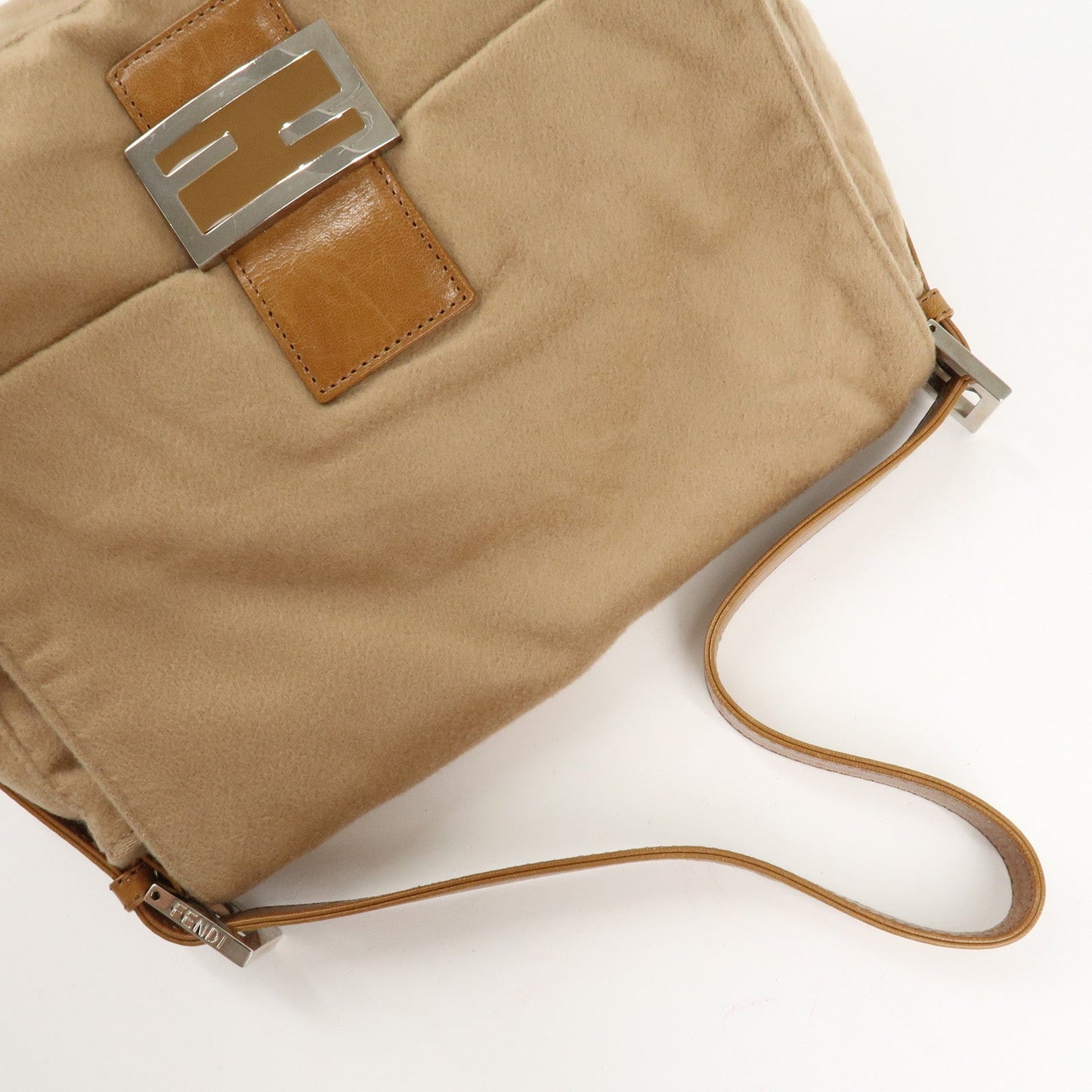 FENDI Mamma Baguette Cashmere Leather Shoulder Bag 26325  d