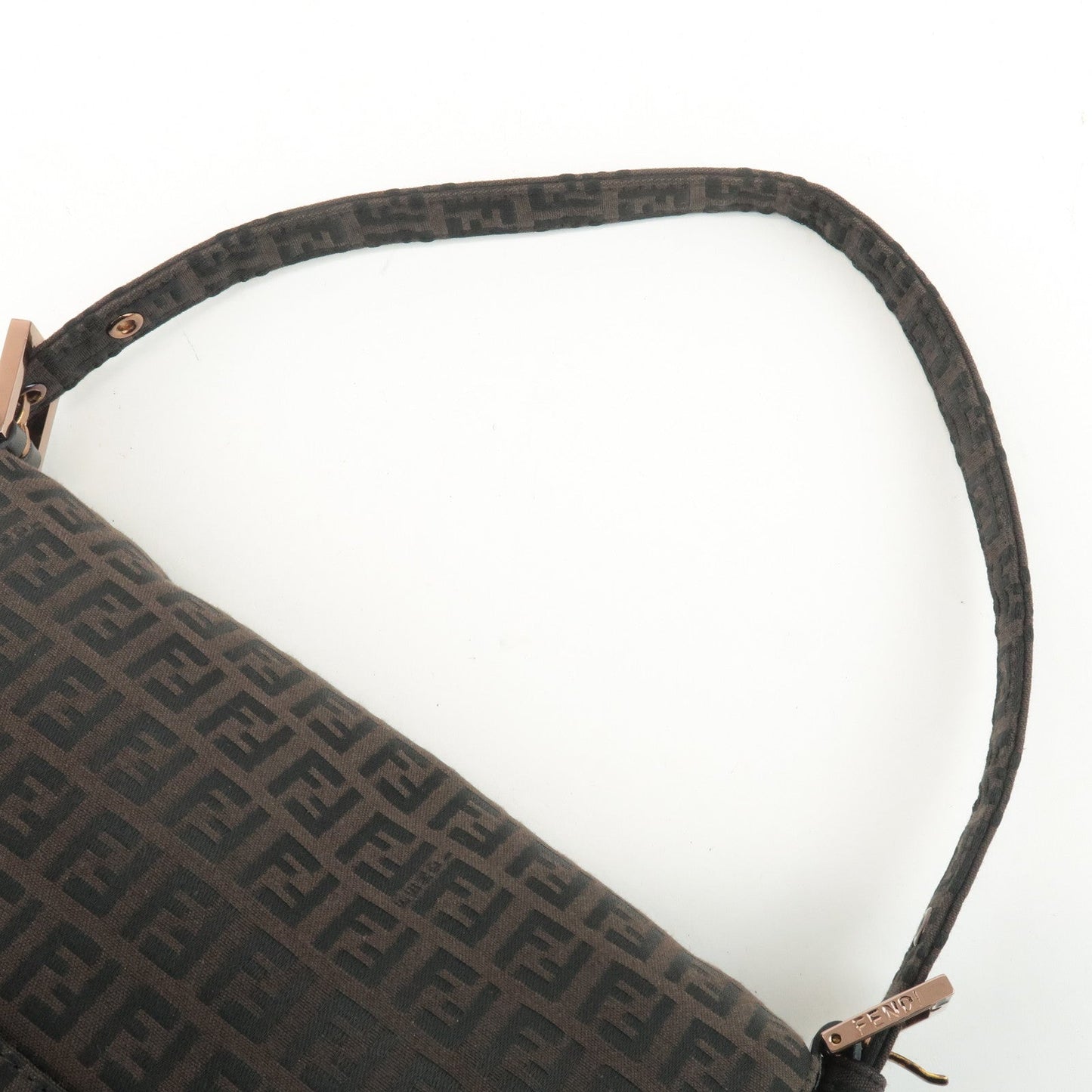 FENDI Zucchino Mamma Baguette Canvas Leather Shoulder Bag 8BR001  d