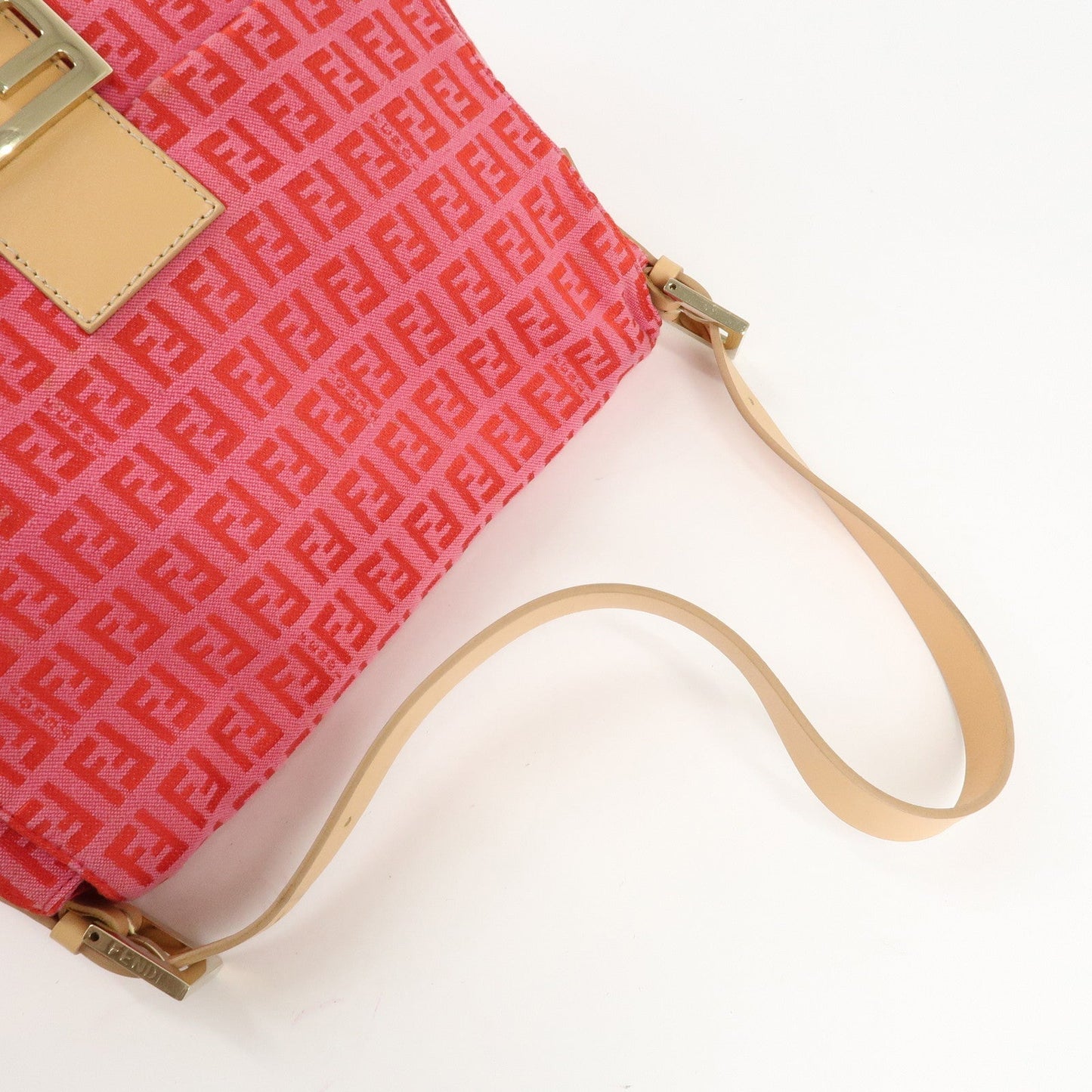 FENDI Mamma Baguette Zucchino Canvas Leather  Shoulder Bag 8BR001  d