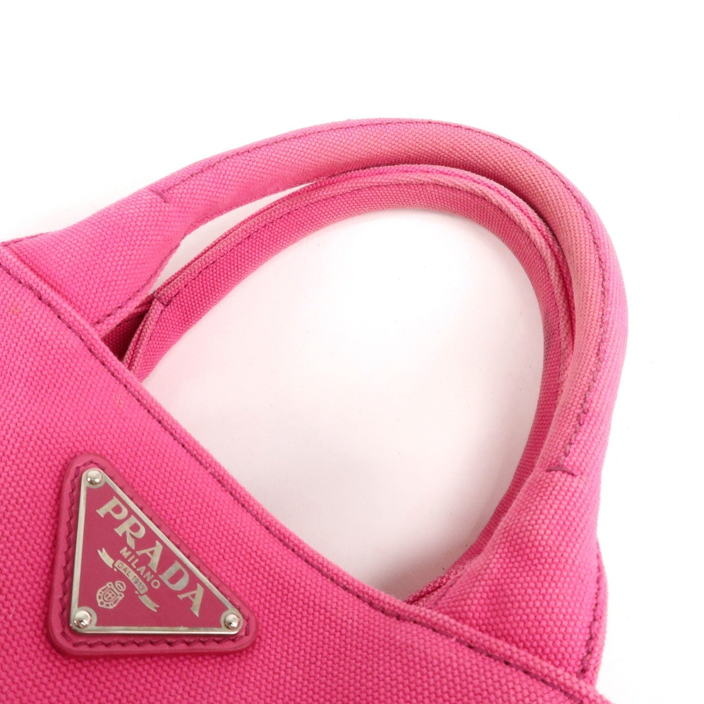 PRADA Canapa Mini Canvas 2Way Bag Hand Bag Pink 1BG439  d