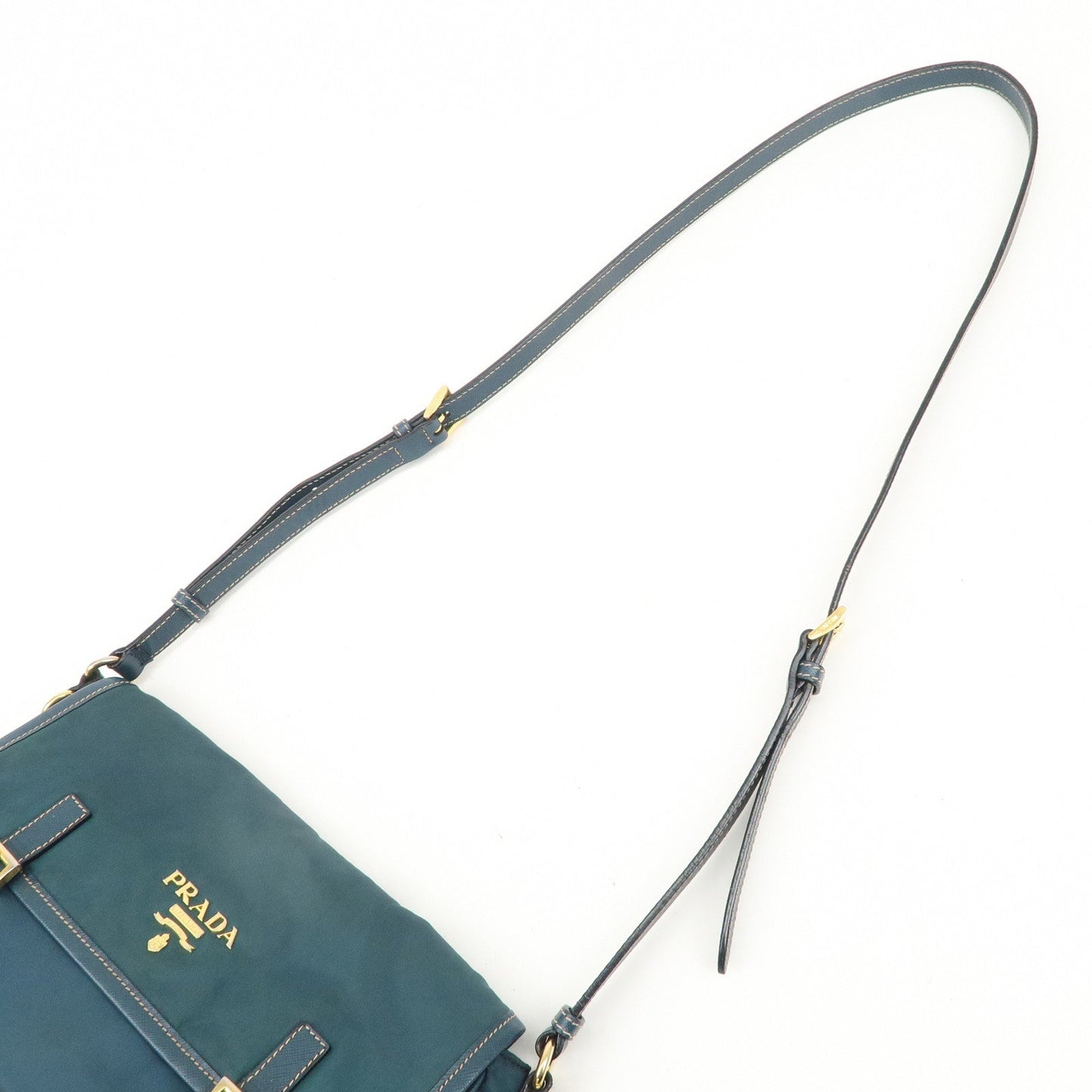 PRADA Nylon Leather Shoulder Bag Crossbody Bag Green BT0772  d