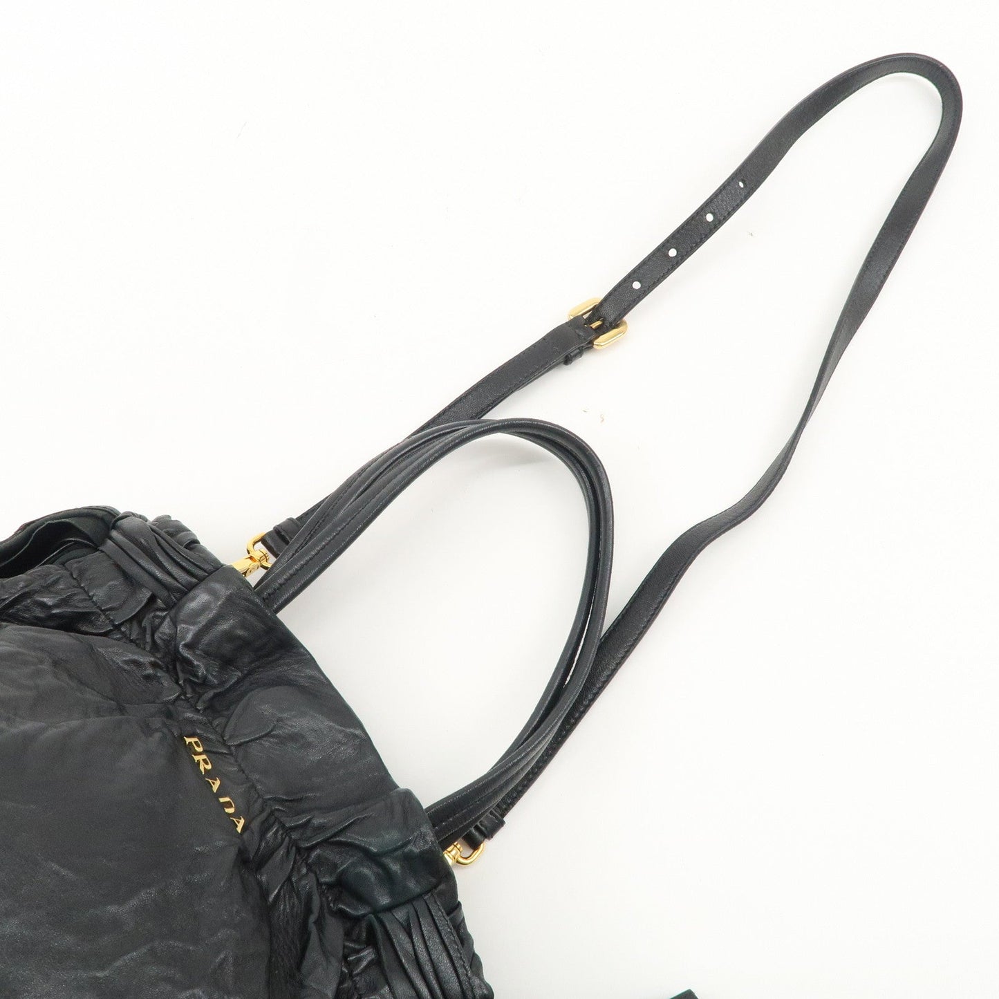 PRADA Leather Ribbon 2Way Bag Hand Bag Shoulder Bag BN1760  d