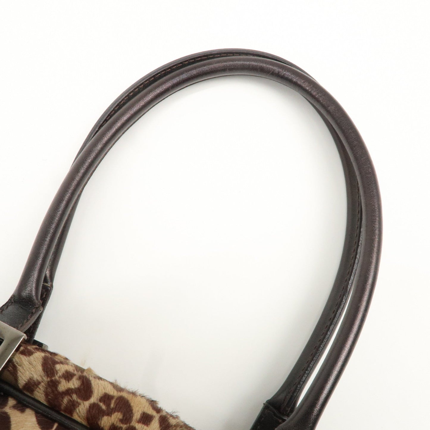 FENDI FF Unborn Calf Leather Mini Boston Bag Hand Bag 8BN004  d