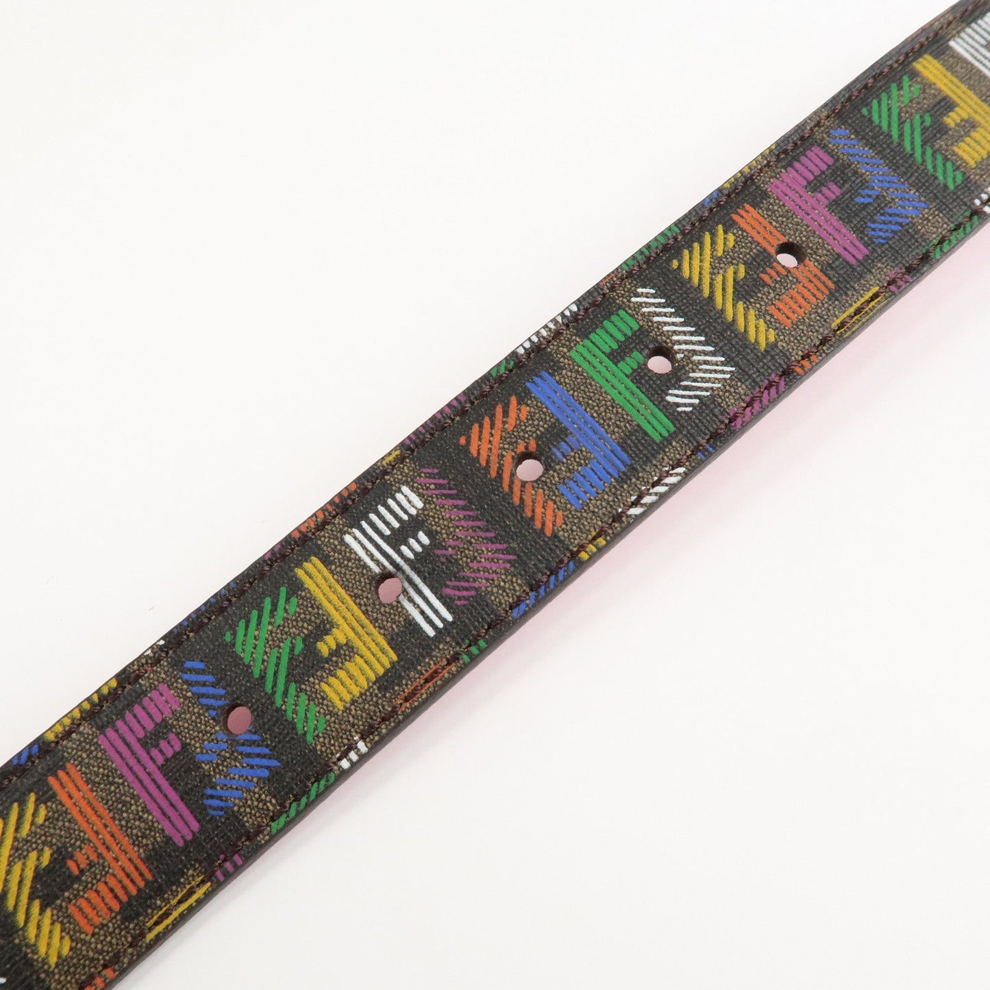 FENDI Zucchino PVC FF Logo Belt Multi Color  d