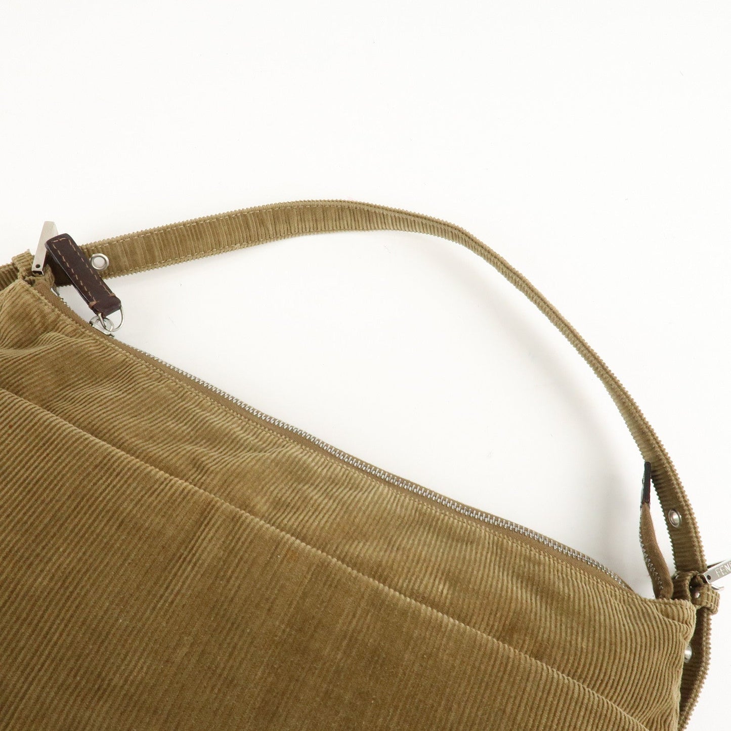 FENDI Corduroy Shoulder Bag Hand Bag Brown  d