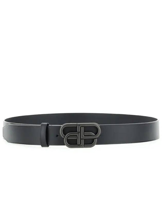 Luxury Balenciaga Trending 2025 Buckle Logo Leather Belt Black