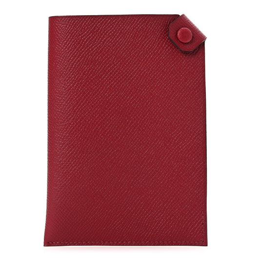 Hermes Epsom Tarmac PM Passport Holder Rouge Grenat