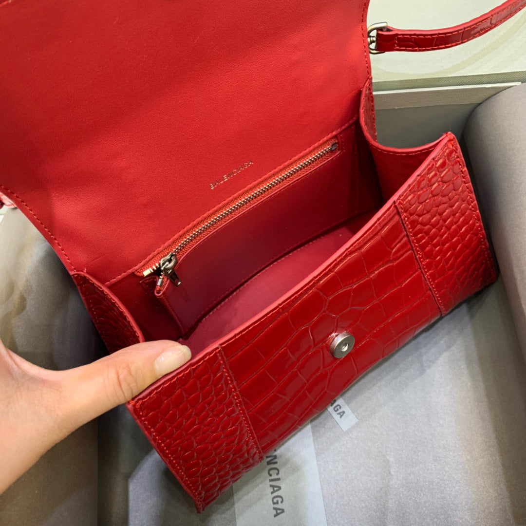 Top Quality Hourglass Small Handbag In Red, For Women,  Bags 9in/23cm