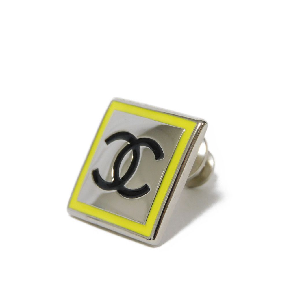 CHANEL Brooch Enamel x Metal yellow CC mark Square COCO Mark Pin Brooch Women  d