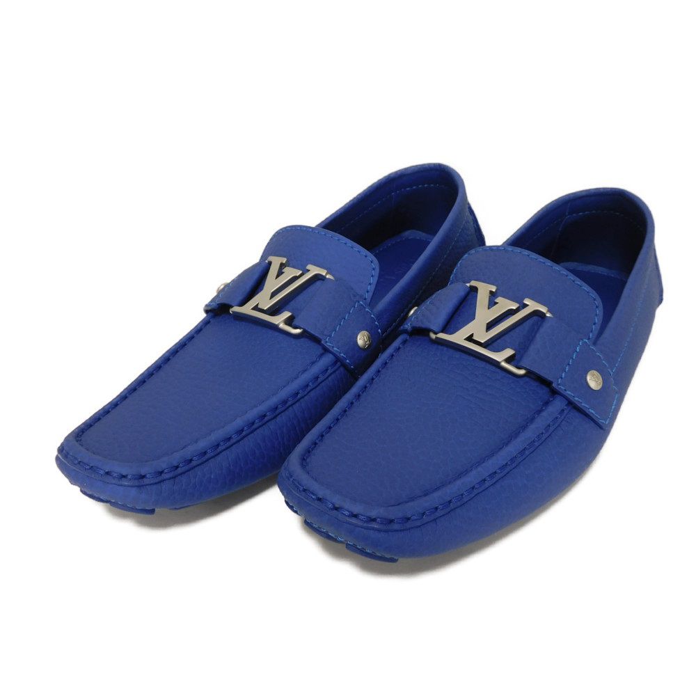 LOUIS VUITTON loafers 1A0RSC Taurillon Clemence leather (embossed) cobalt LV logo Monte Carlo Line 8 1/2