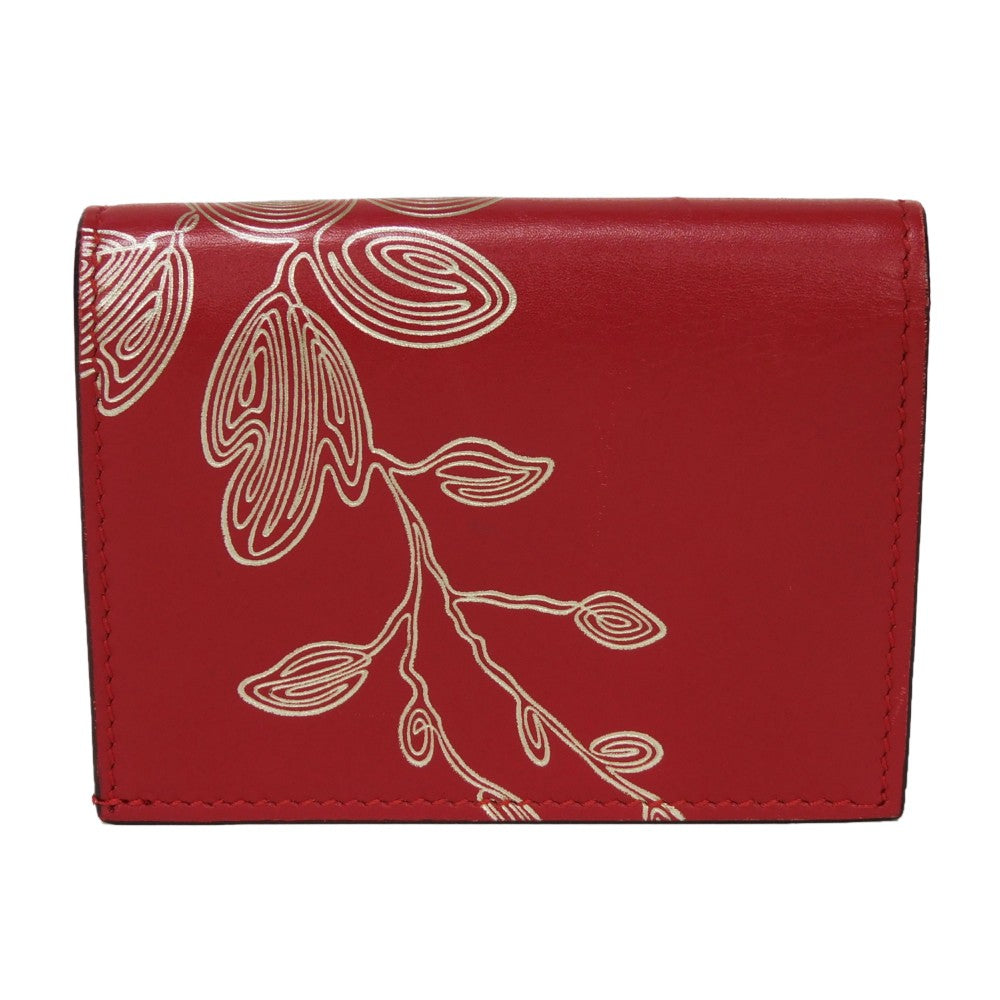 GUCCI Bifold Wallet 465859 CWD9N 9863 Smooth Calfskin Leather Hibiscus thread logo Chinese Ear Compact Wallet Women