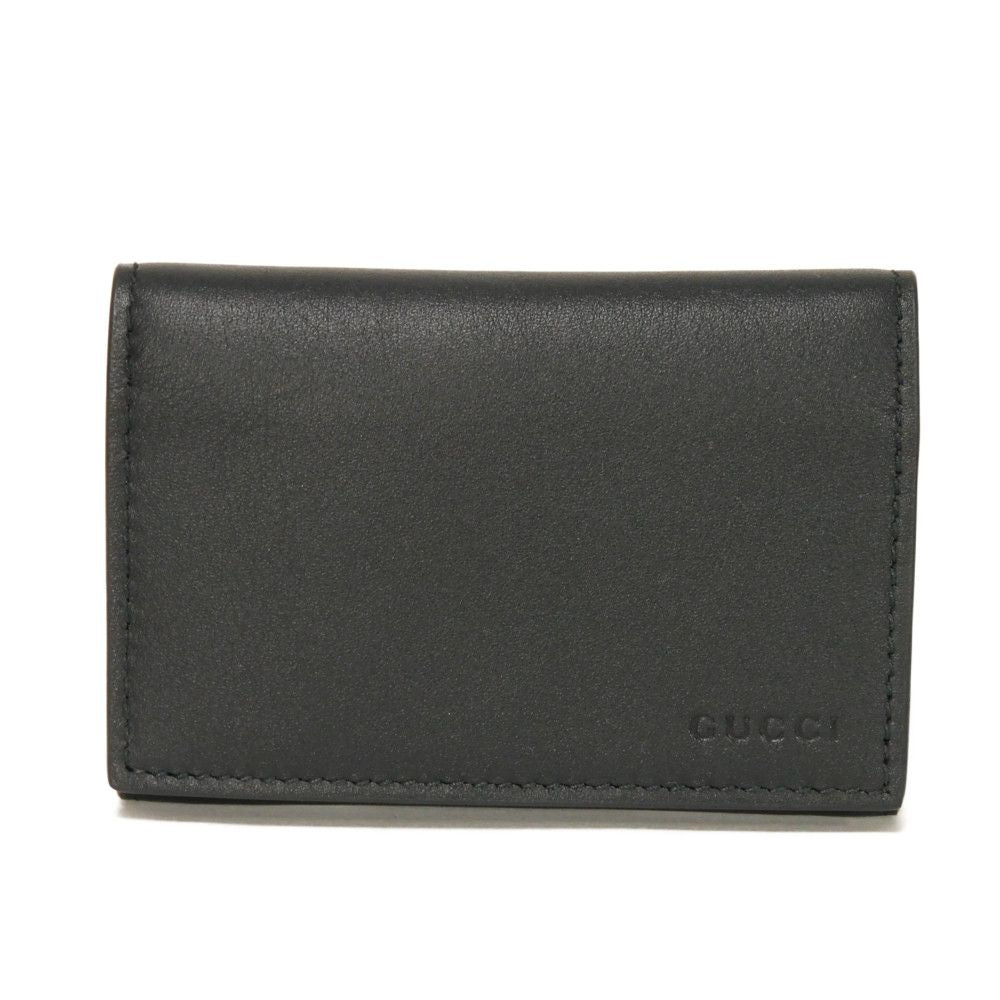 GUCCI Card Case 818956 AAEQ8 1000 Smooth calf leather x GG Supreme canvas (polyurethane finish) black GG Supreme GG Emblem Card Holder