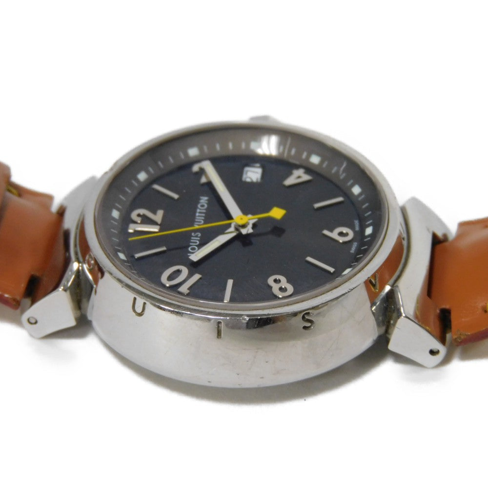 LOUIS VUITTON Watches Quartz Q13114 Stainless steel, leather Brown Tambour Brown dial Women
