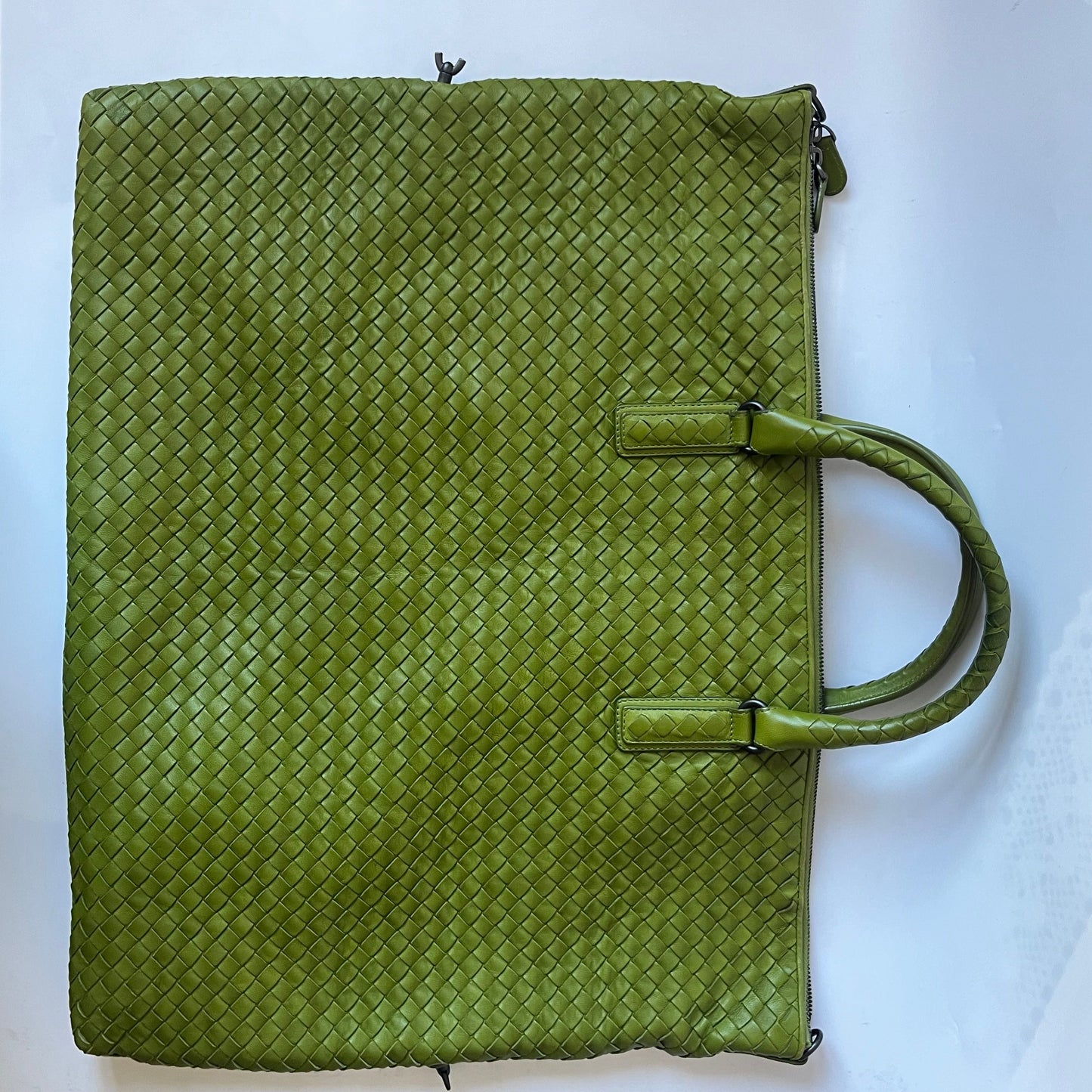 Bottega Veneta Maxi Convertible Tote Bag Hobo Green Leather Two-way Carry 52cm