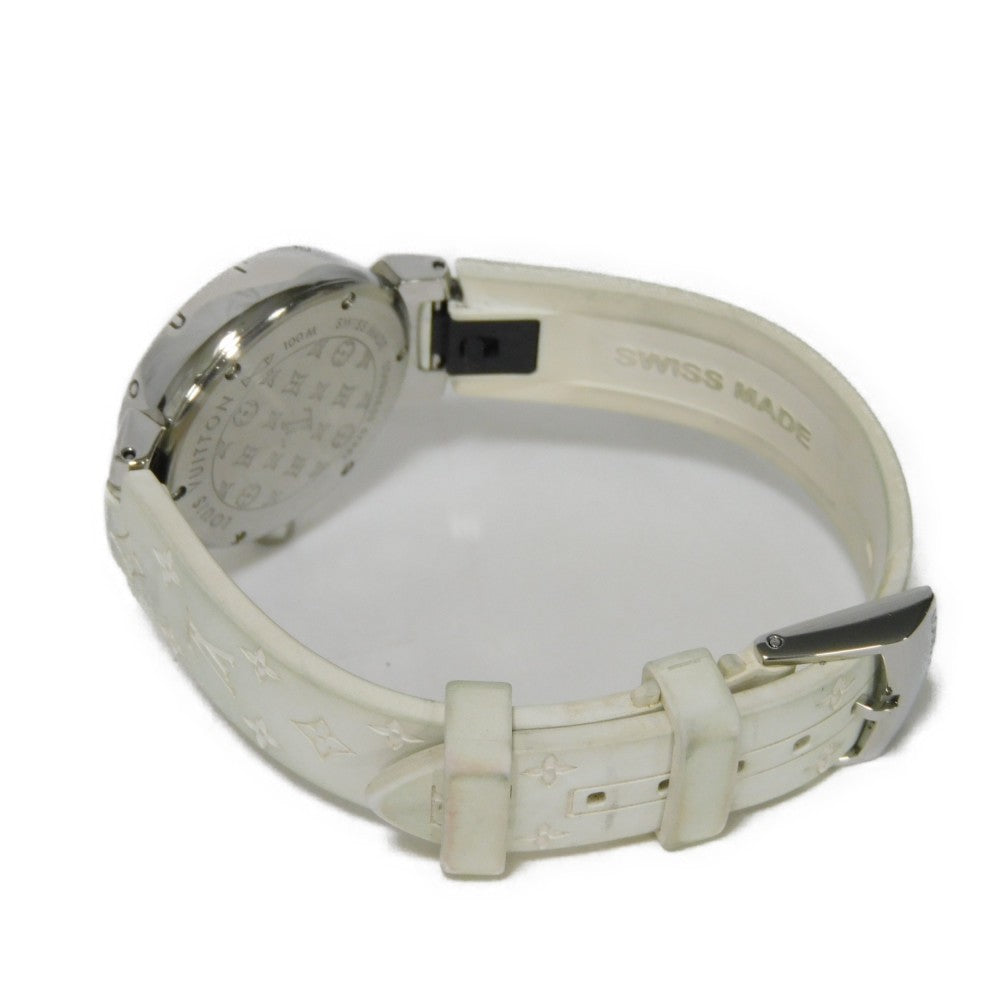 LOUIS VUITTON Watches Quartz Q12M0 Stainless Steel , Leather white 12P diamond Tambour Lovely Cup White shell dial Women
