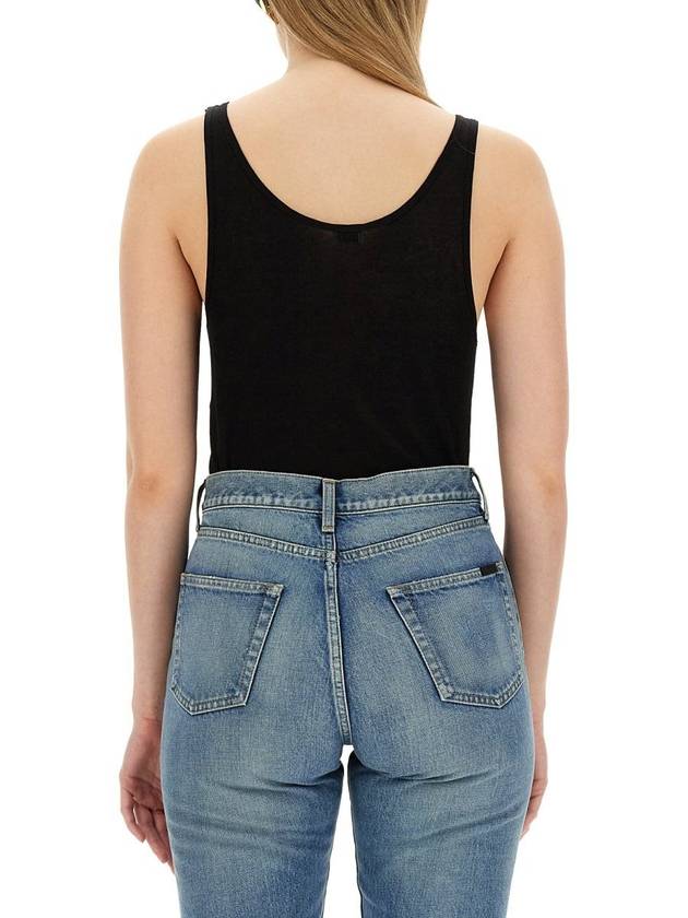 Luxury Saint Laurent Trending 2025 Women's Wool Jersey Sleeveless Black