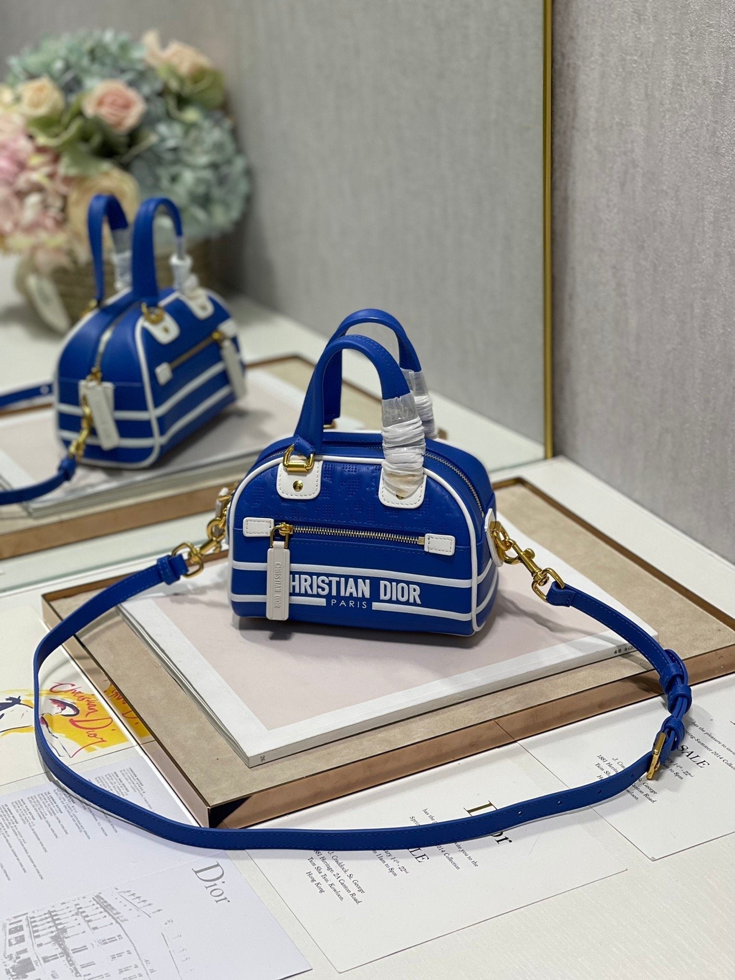 Top Quality Mini Vibe Zip Bowling Bag, Blue Handbags, Bowling Bags, 17cm CD