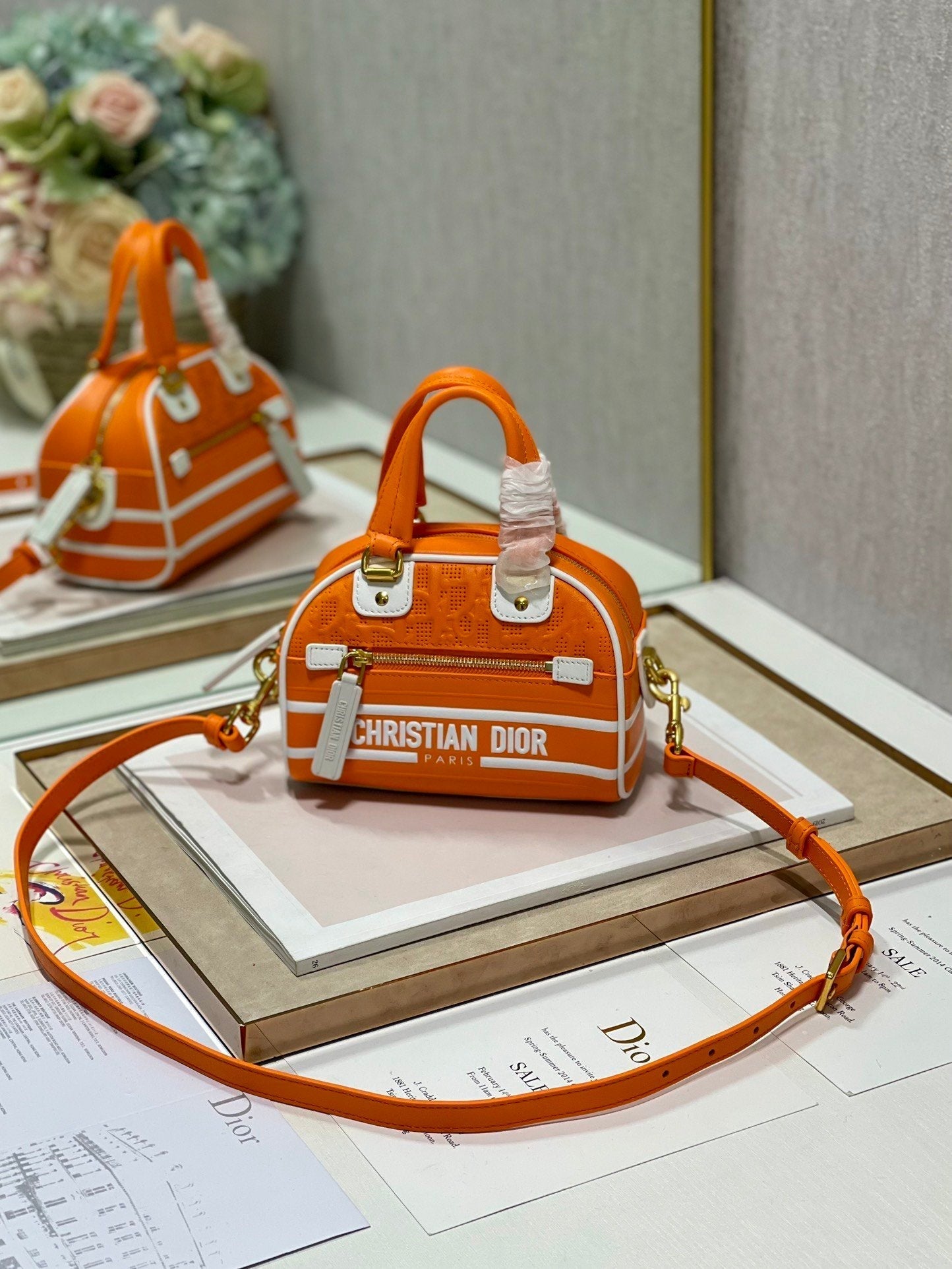 Top Quality Mini Vibe Zip Bowling Bag, Orange Handbags, Bowling Bags, 17cm CD