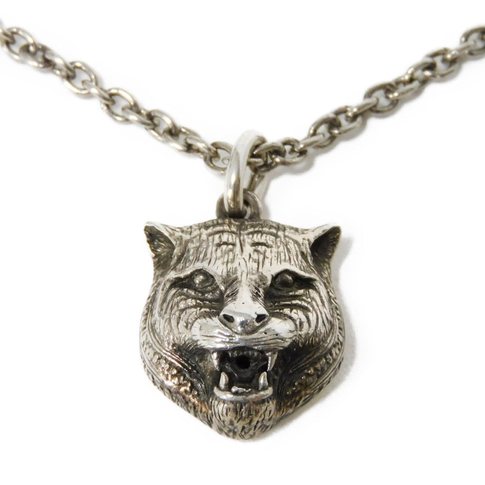 GUCCI Necklace 433608 J8400 0811 Ag925 Silver (smoked) Tiger cat head mens(Unisex)