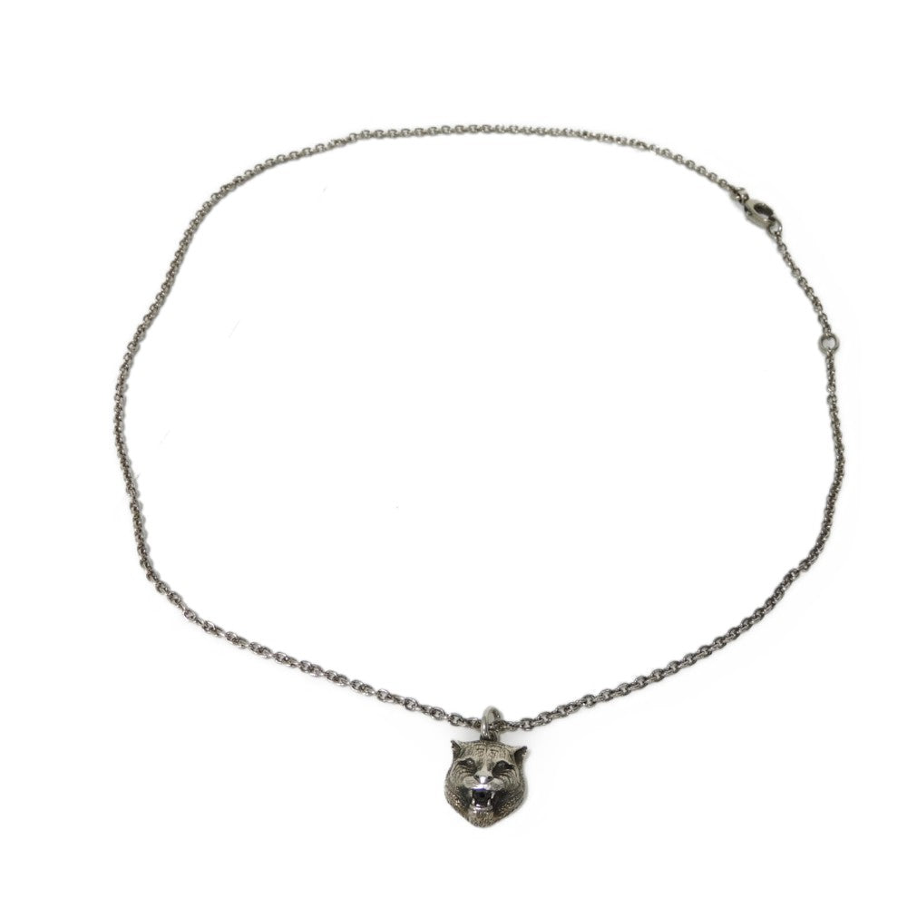 GUCCI Necklace 433608 J8400 0811 Ag925 Silver (smoked) Tiger cat head mens(Unisex)