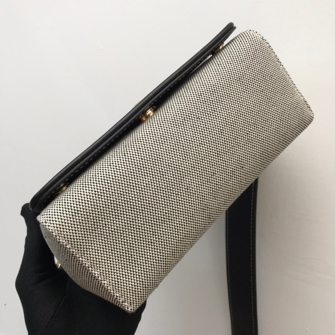Top Quality Horseferry Print Cotton Canvas Small Crossbody Bag For Women, Bags 7.1in/18cm