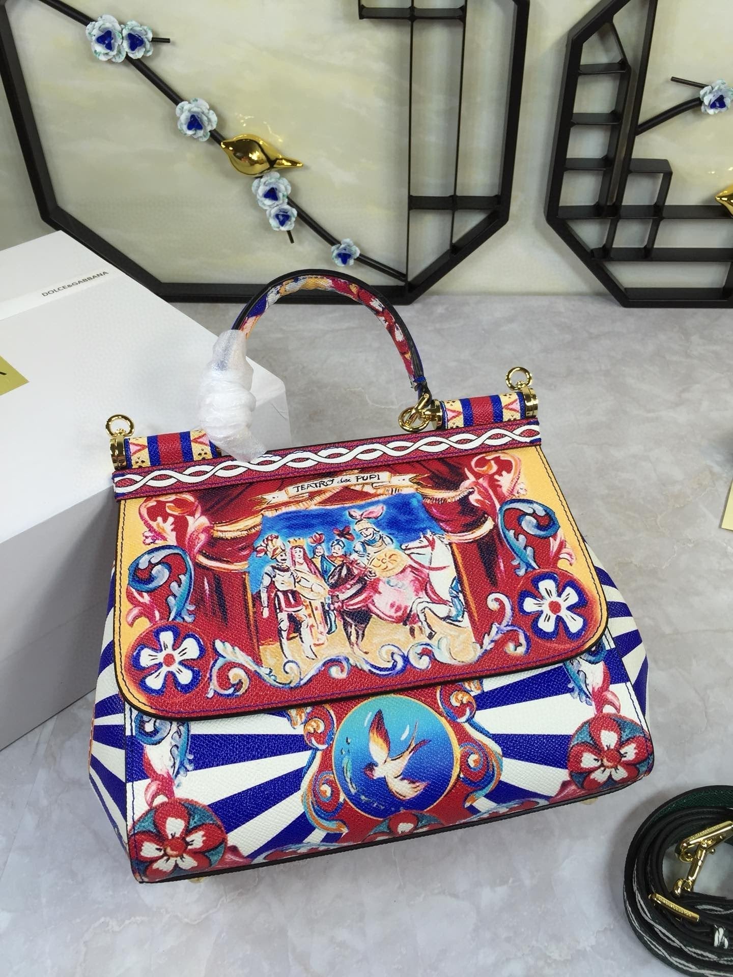 Top Quality 90s Sicily Bag With Logo Print Multicolor For Women 10.2in/26cm Top Quality