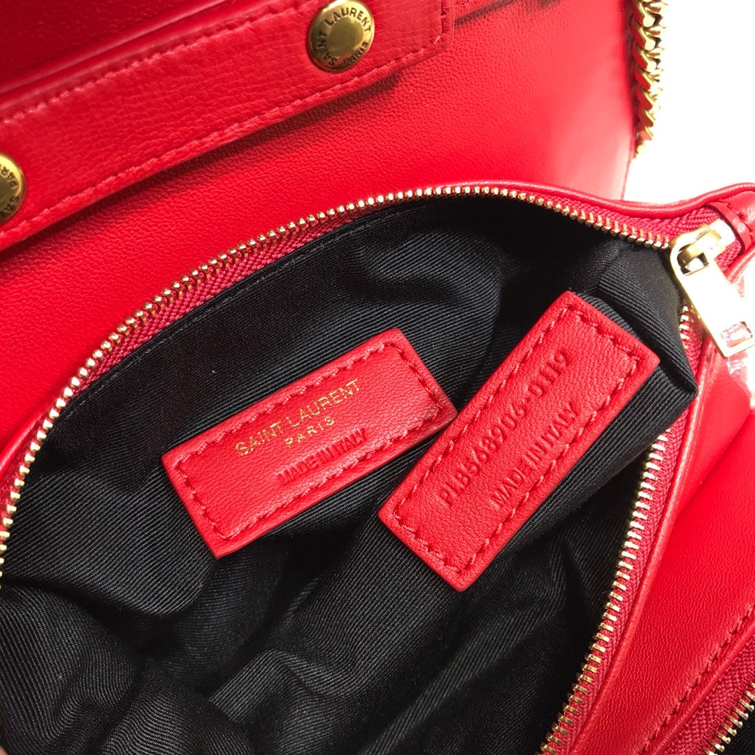 YSSL Angie Patent Handbag Red For Women 8in/22cm YSL