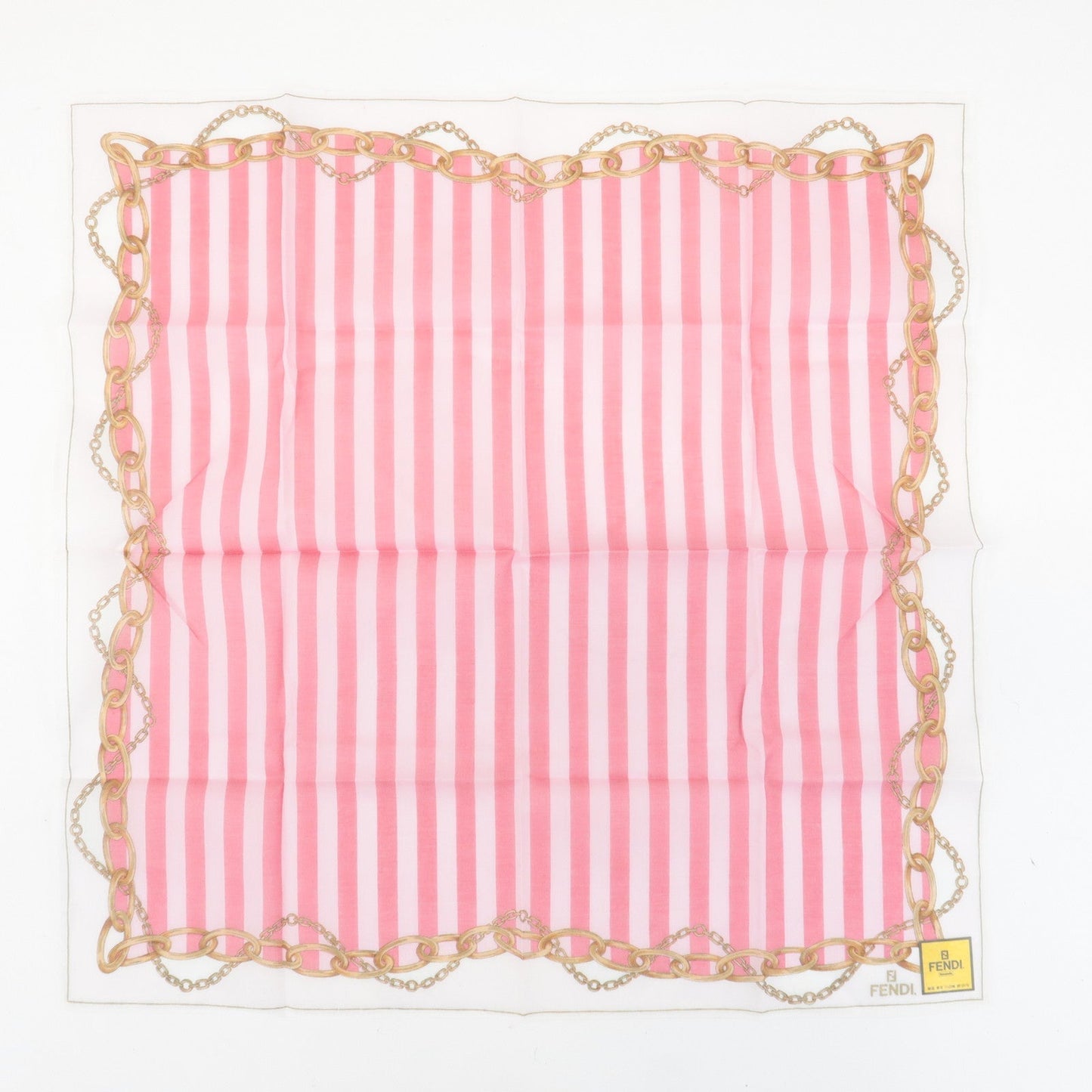 FENDI Set of 5 Cotton 100% Handkerchief Red Pink Brown Beige White  d