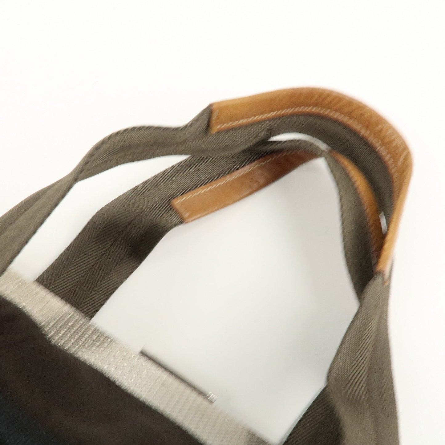 PRADA Nylon Leather Shoulder Bag Khaki Brown Green  d