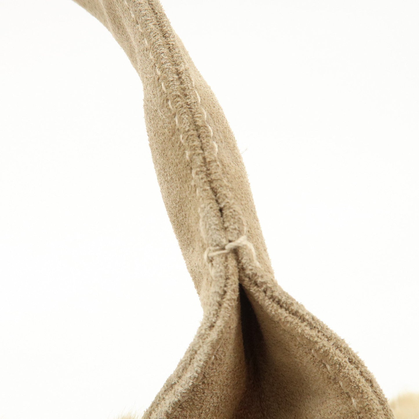 PRADA Eco Lapin Fur Suede Canapa Large Tote Bag Beige BN1918  d