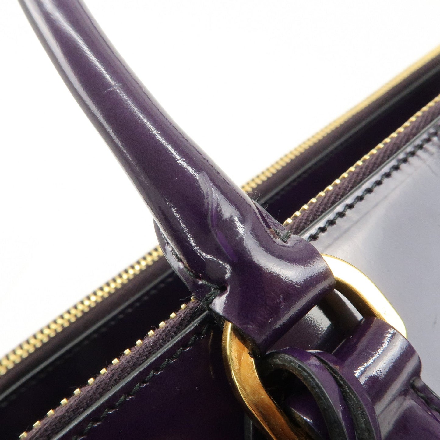 PRADA Patent Leather 2Way Shoulder Bag Flower Motif B2274F  d
