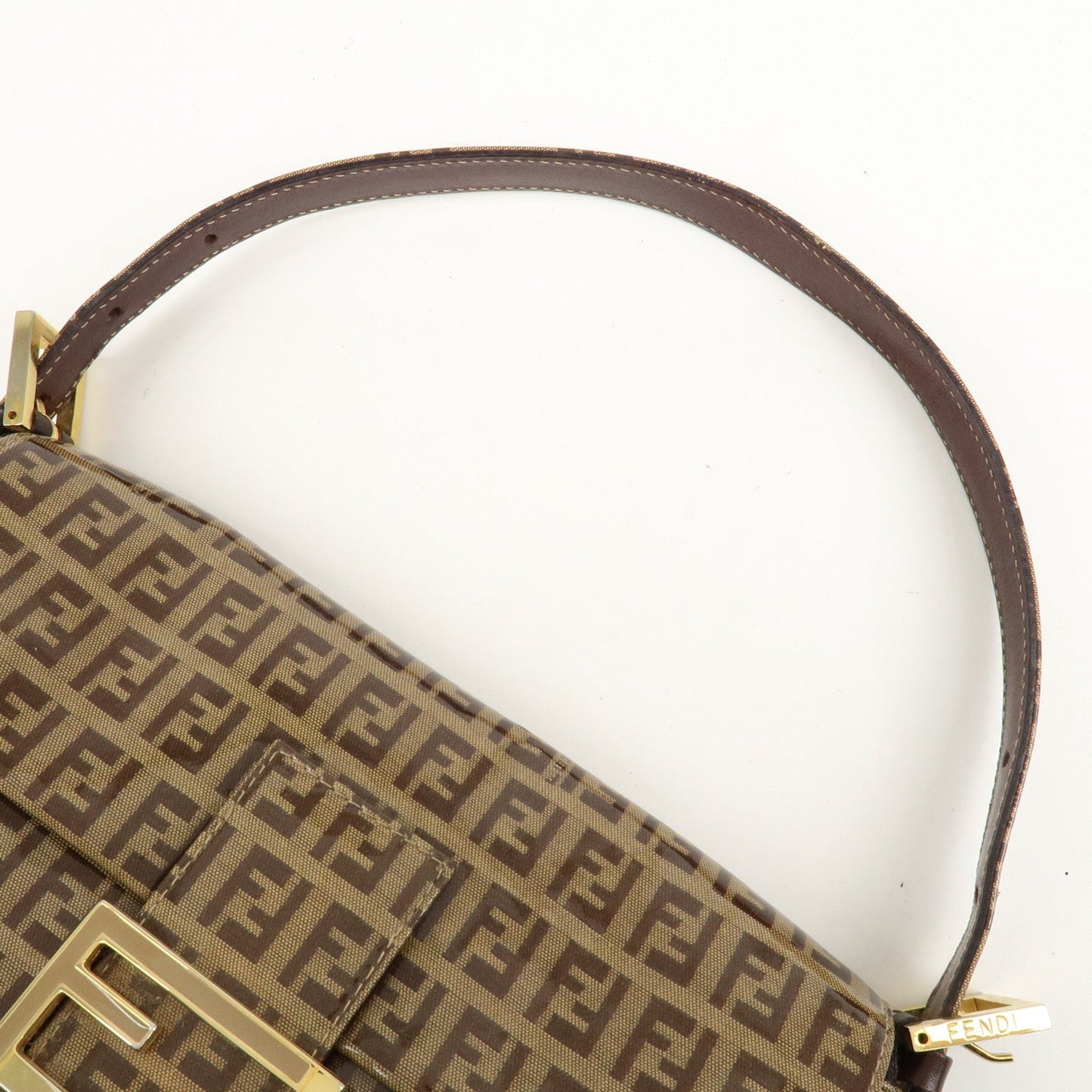 FENDI Mamma Baguette Zucchino PVC Leather Shoulder Bag 26424  d