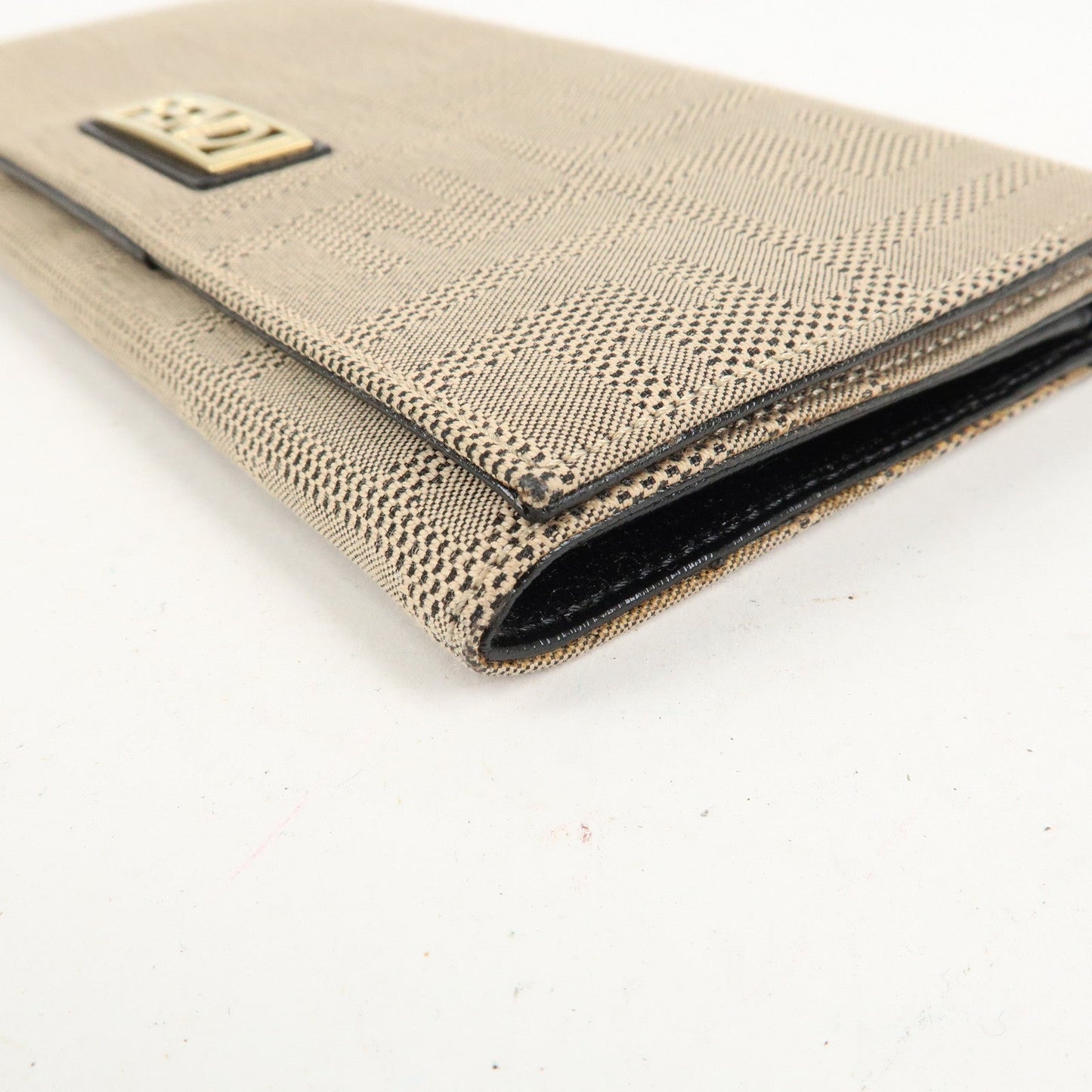 FENDI Zucca Print Canvas Leather Long Wallet Brown 8M0000  d