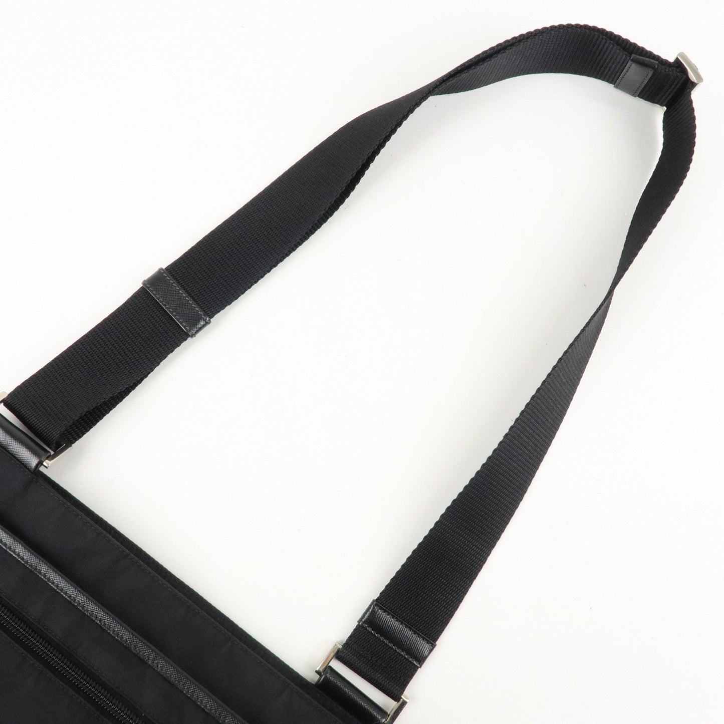 PRADA Logo Nylon Leather Shoulder Bag Crossbody Bag Black  d