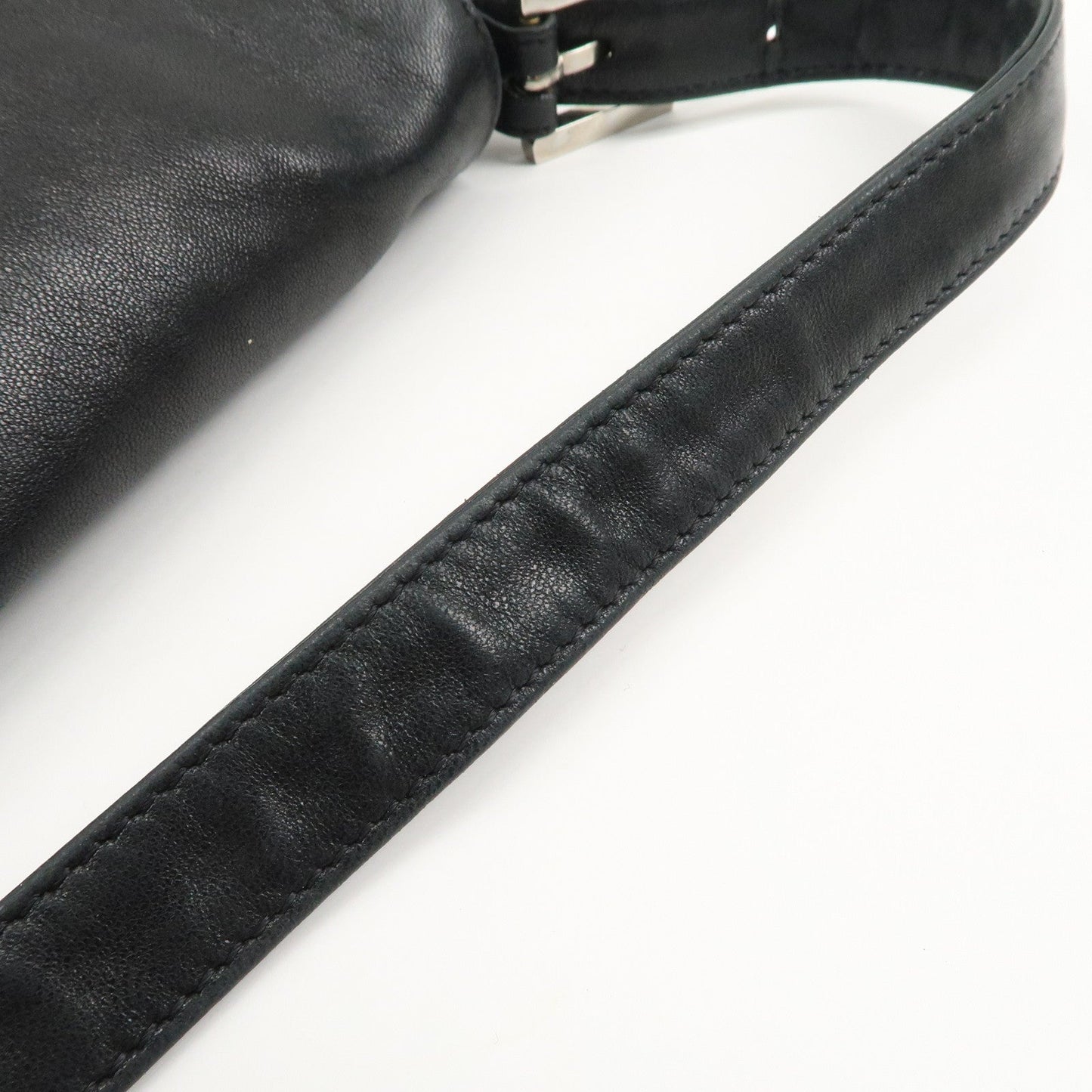 FENDI  Mamma Baguette Leather Shoulder Bag Hand Bag Black 26424  d