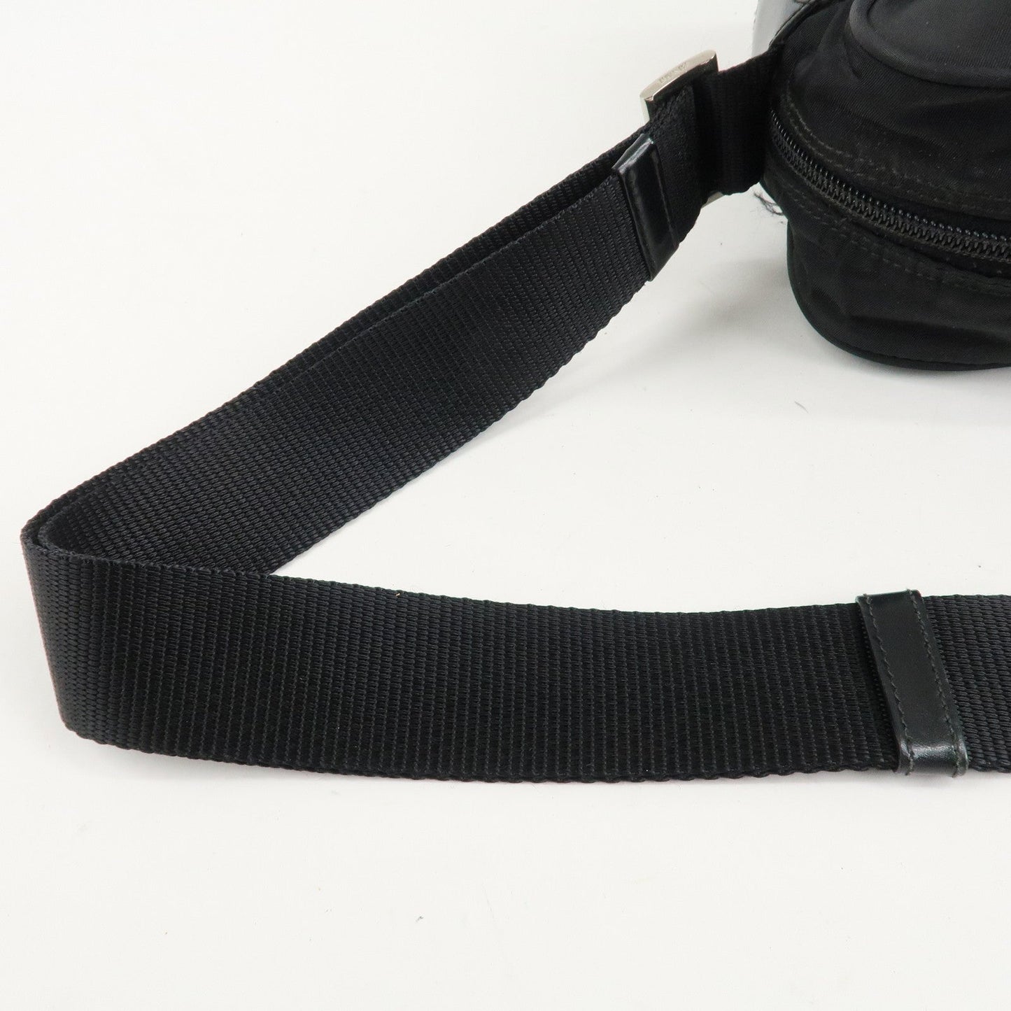 PRADA Logo Nylon Leather Shoulder Bag Crossbody Bag Black  d