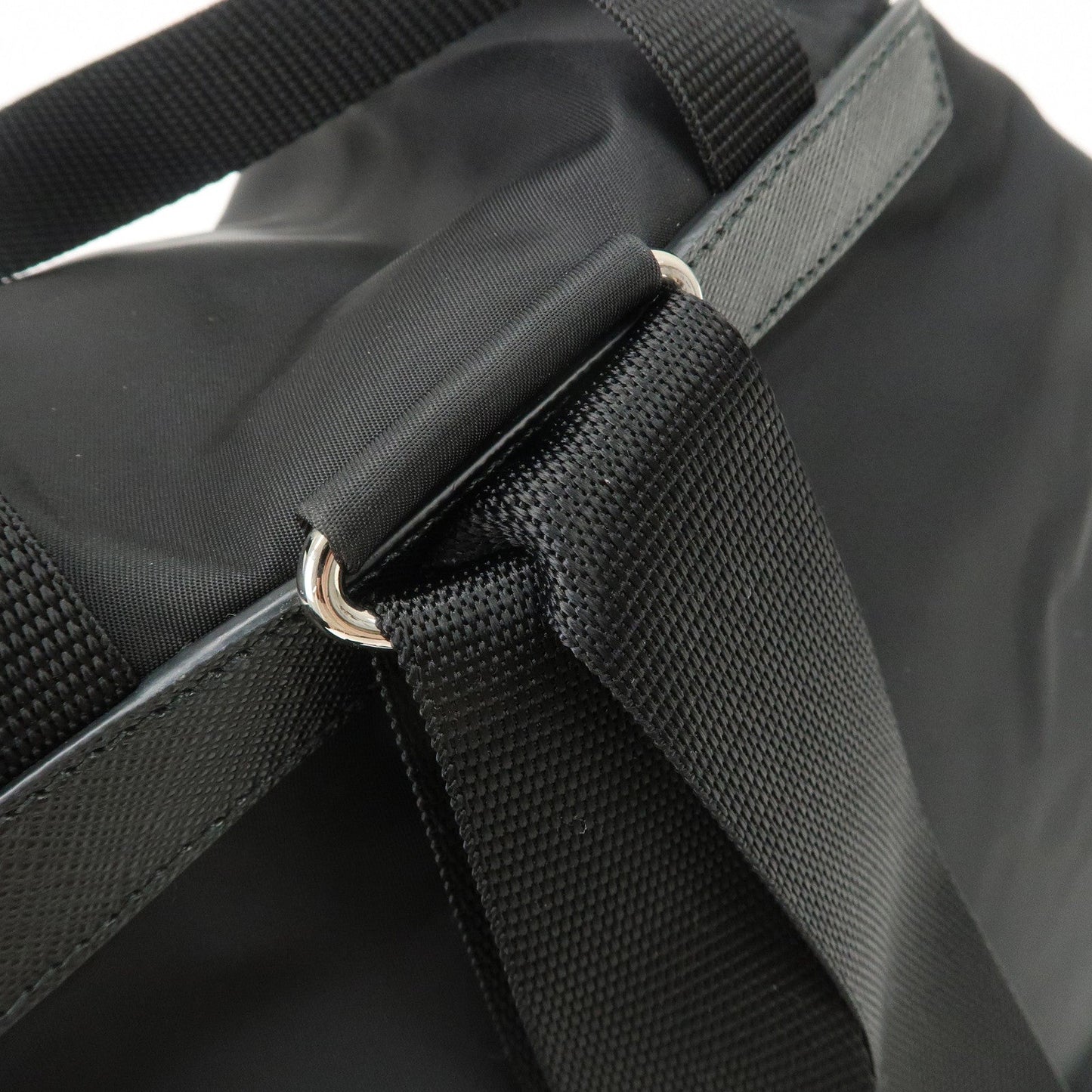 PRADA Re-Nylon Triangle Logo Nylon Leather Back Pack NERO 1BZ811  d