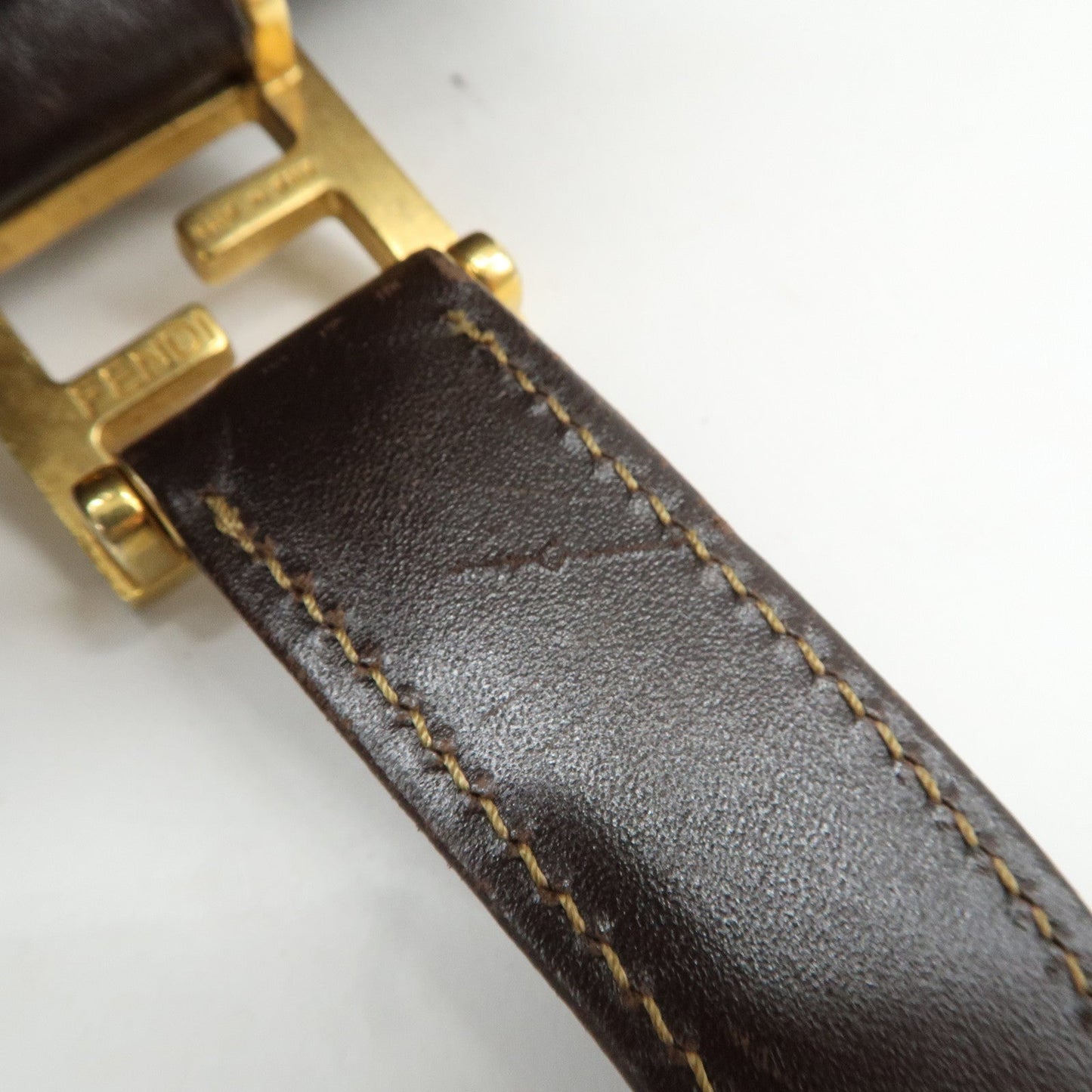 FENDI Zucca Canvas Leather Hand Bag Brown Black  d