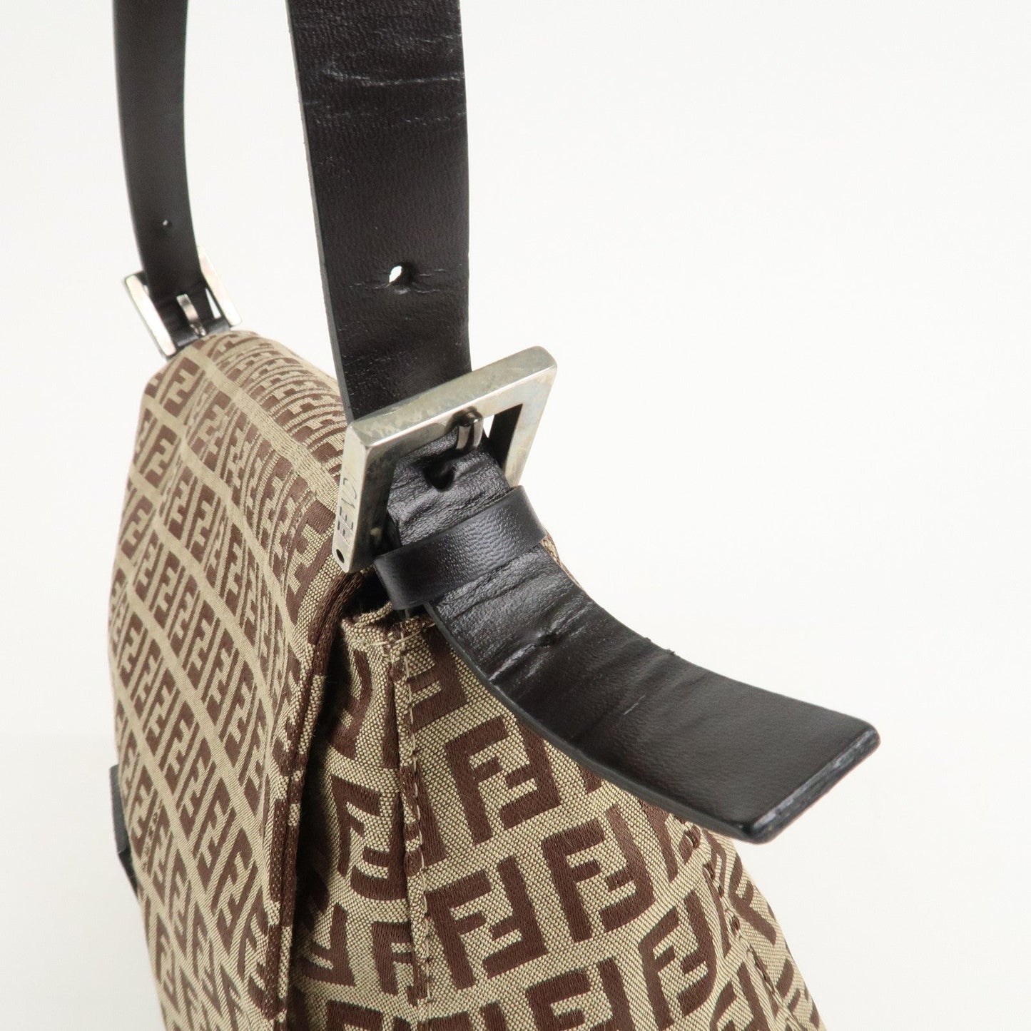 FENDI Zucchino Canvas Leather Mamma Bucket Shoulder Bag 8BR001  d