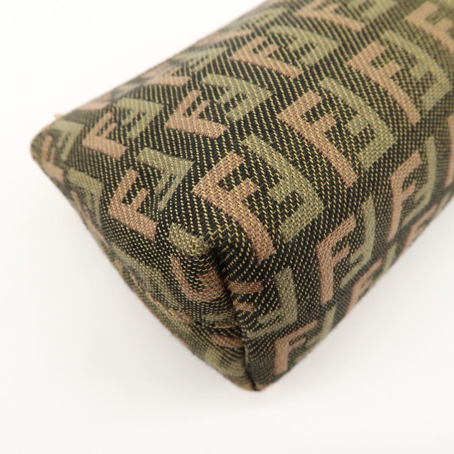 FENDI Zucca Canvas Leather Pouch Mini Bag Khaki Brown 7N0037  d