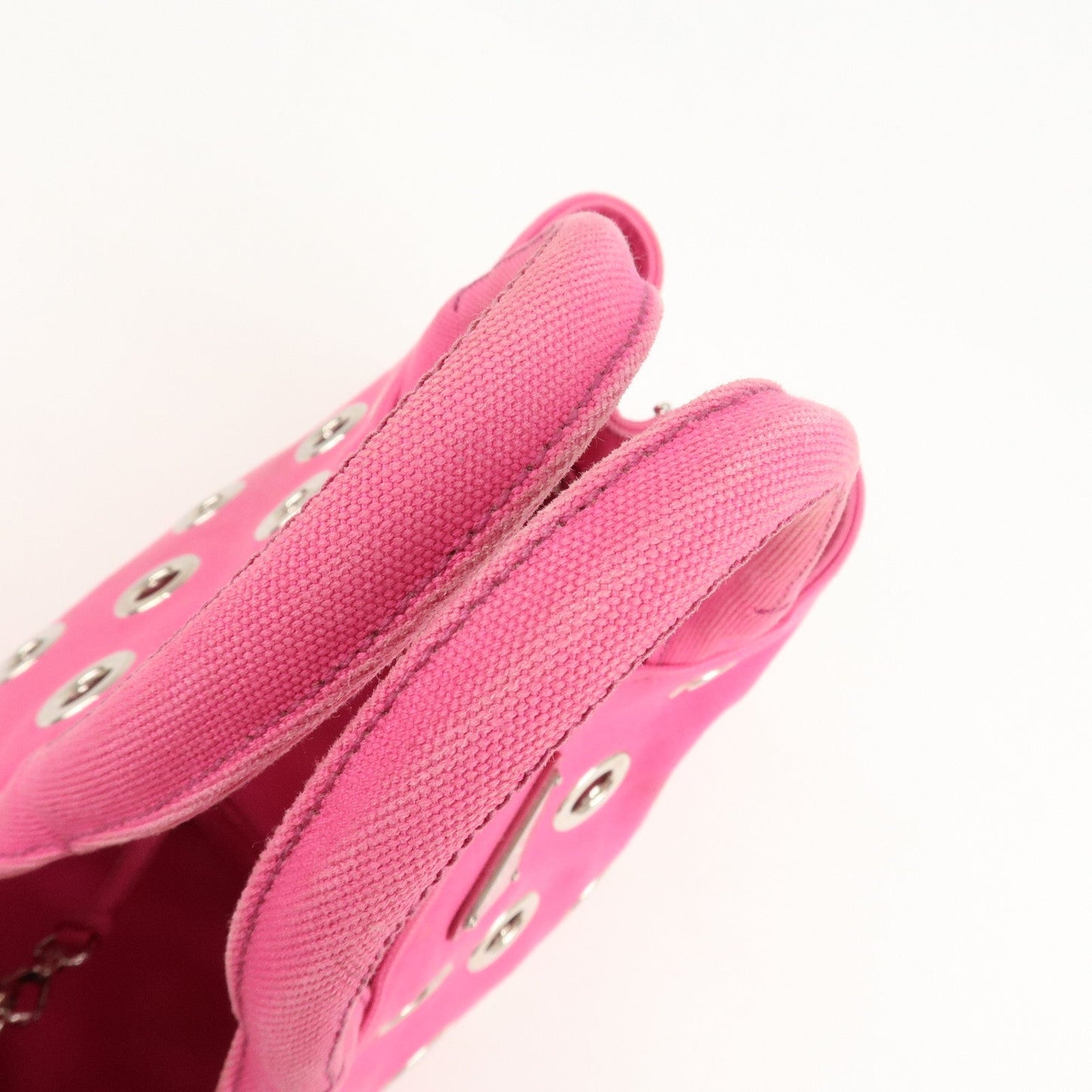 PRADA Canapa Mini Canvas 2Way Bag Hand Bag Pink 1BG439  d