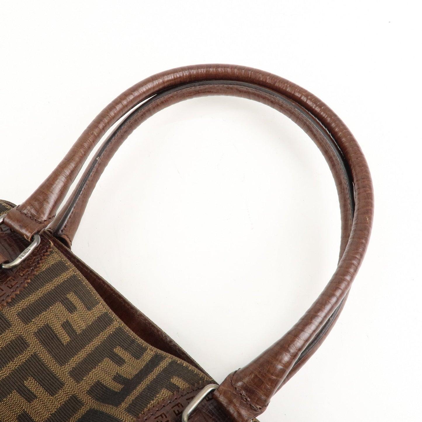 FENDI Ethnico Zucca Canvas Leather Shoulder Bag Brown 8BN162  d