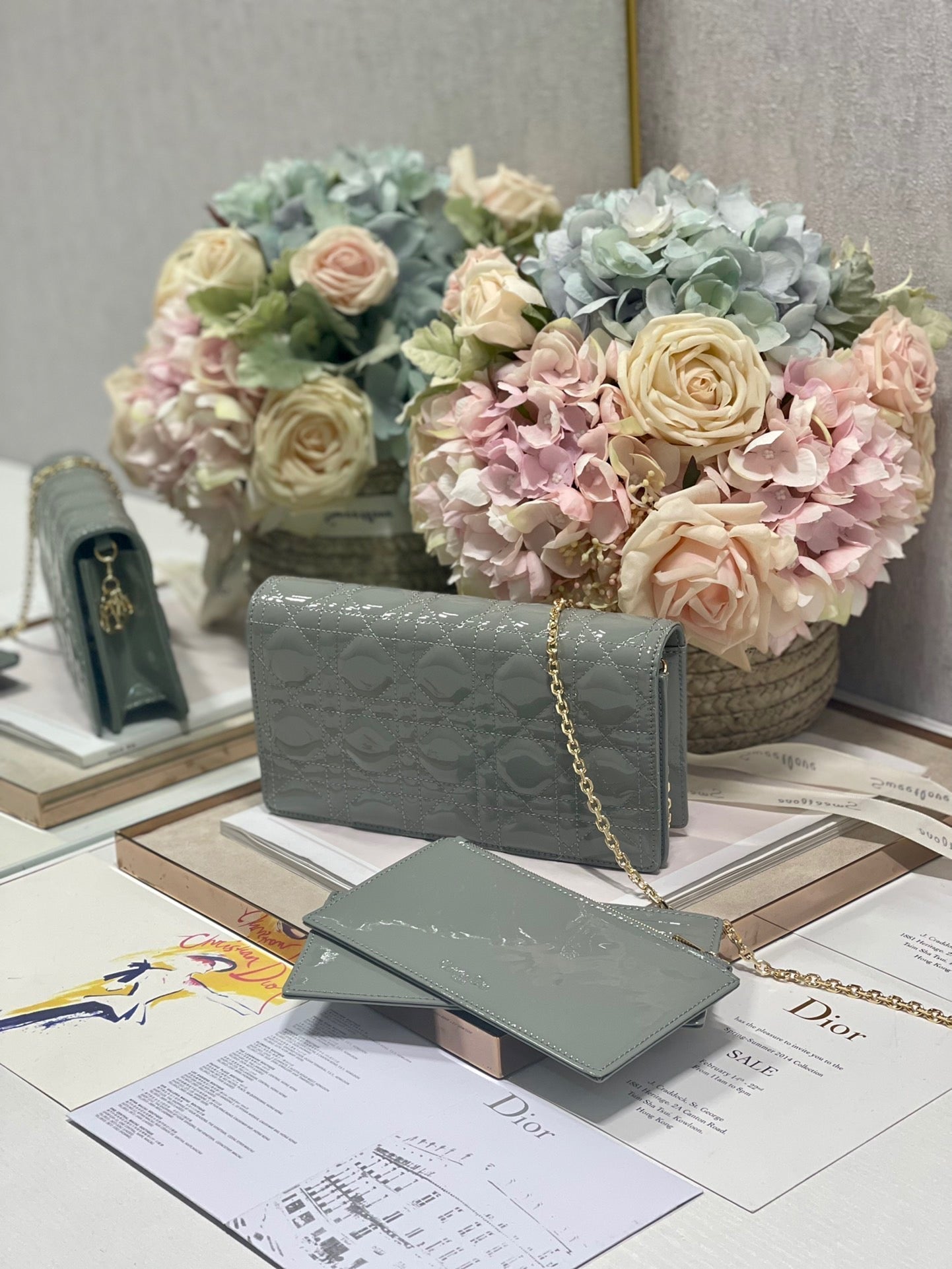 Top Quality Lady Pouch Gray, For Women, Womens Handbags 8.5in/21.5cm CD S0204OVRB_M41G