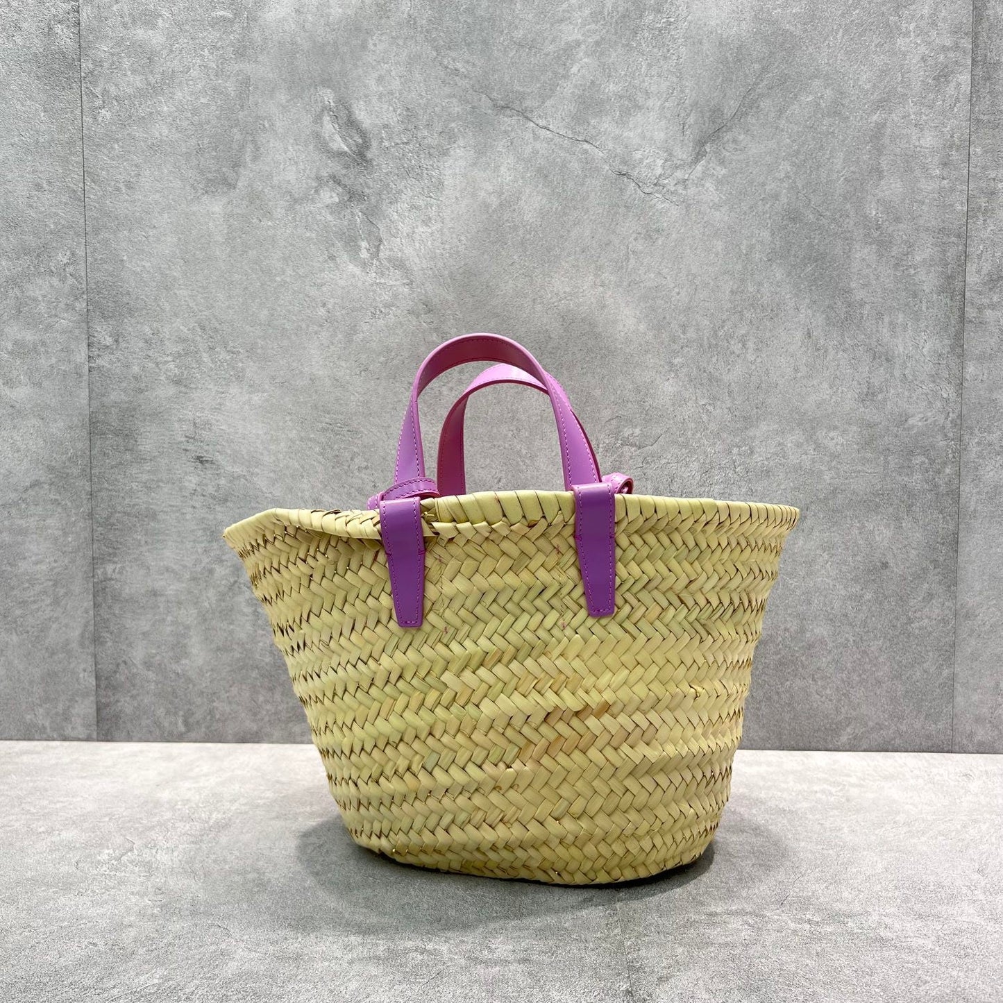 Top Quality Teen Triomphe Top Quality Classic Panier In Palm Leaves And Lizard Violet For Women 8in/20cm