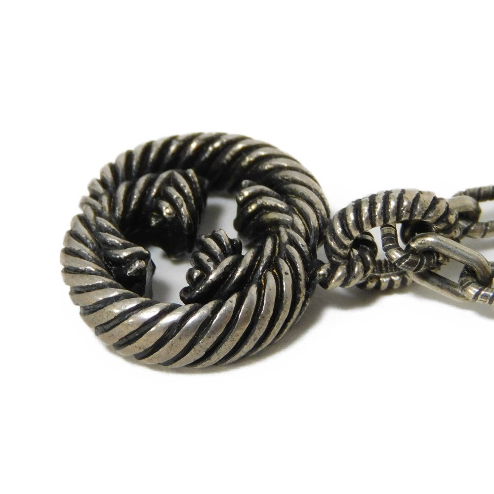 GUCCI Necklace 604155 J8400 0811 Ag925 Silver (smoked) GG logo Interlocking G Pendant mens
